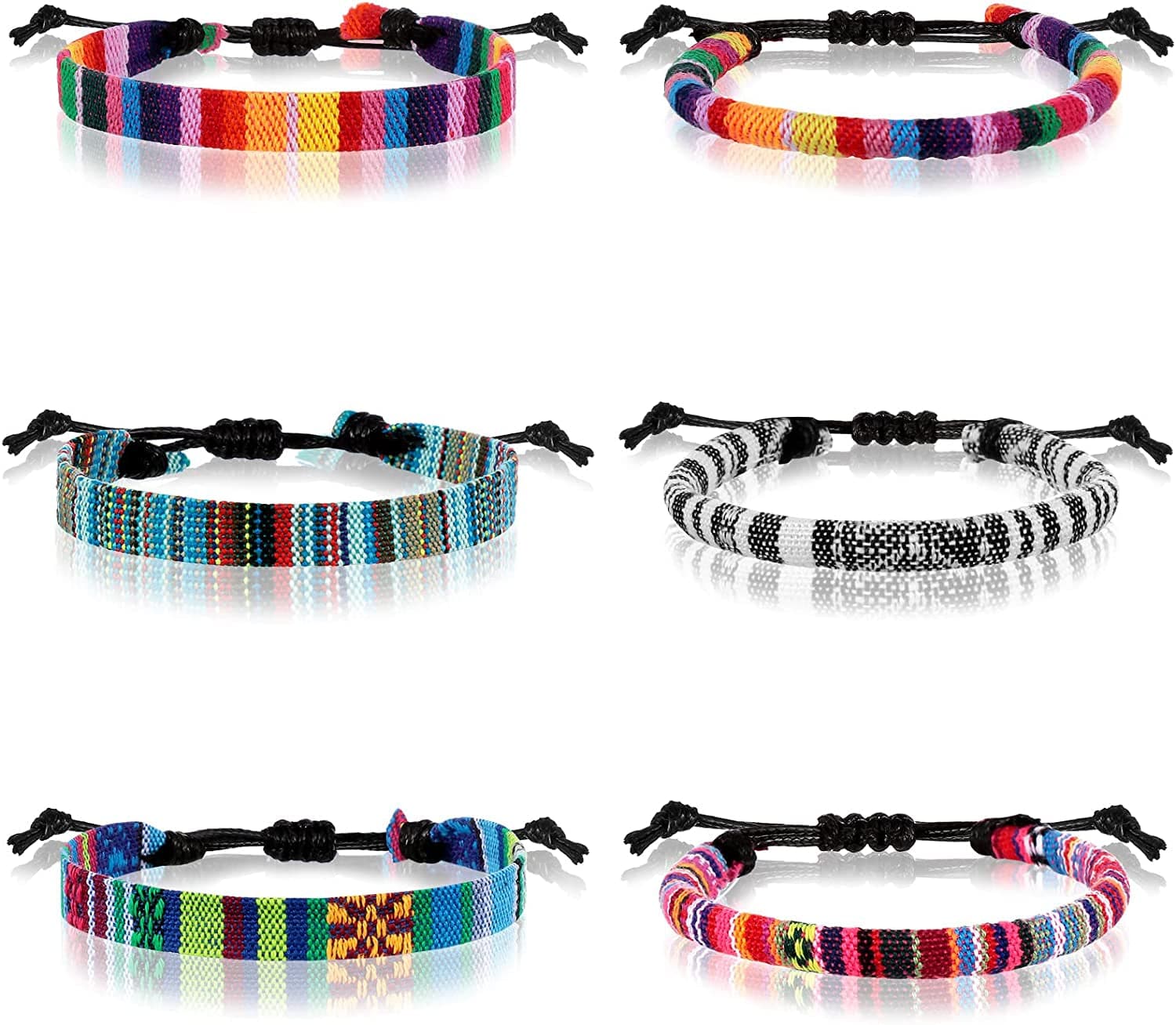 6 Pieces Ankle Bracelet Adjustable Boho Surfer Anklet Bracelet Thin Rope Unisex Handmade Beach Anklet Boho Colorful Ankle Bracelet Bohemia Anklet Chain Jewelry Festival Accessories Apparel & Accessories > Jewelry > Anklets Jadive Fresh Style