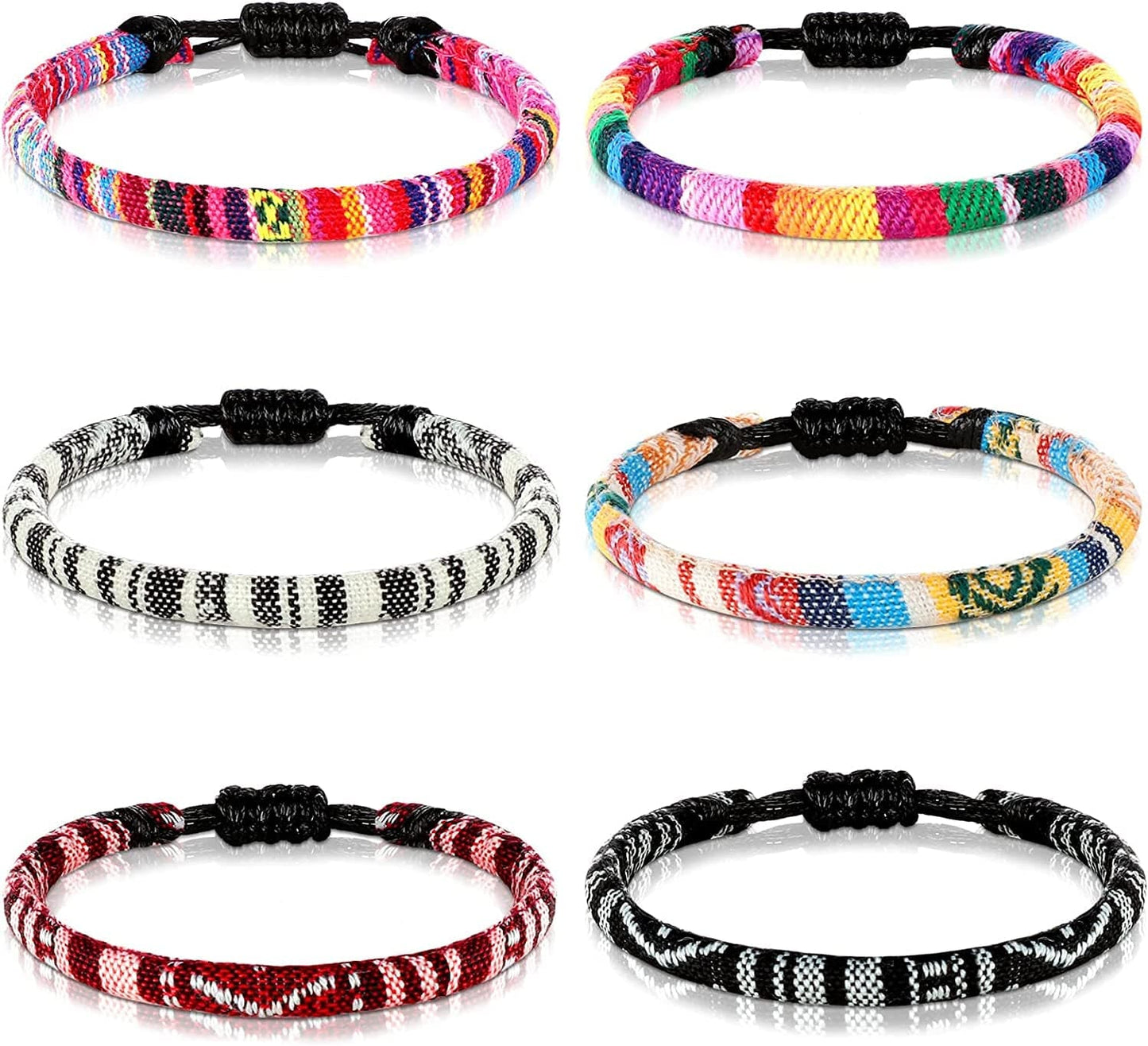 6 Pieces Ankle Bracelet Adjustable Boho Surfer Anklet Bracelet Thin Rope Unisex Handmade Beach Anklet Boho Colorful Ankle Bracelet Bohemia Anklet Chain Jewelry Festival Accessories Apparel & Accessories > Jewelry > Anklets Jadive Chic Style