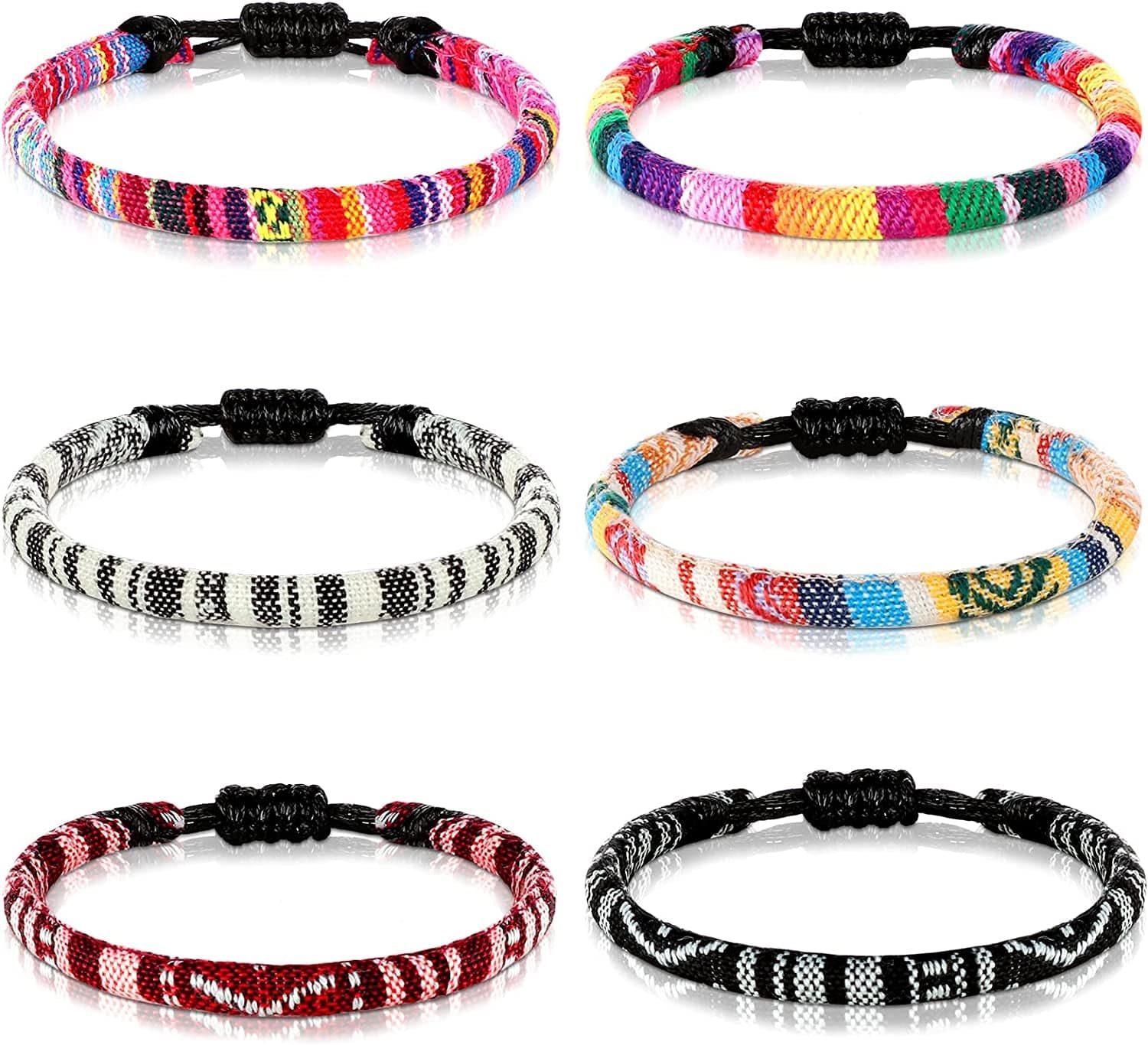 6 Pieces Ankle Bracelet Adjustable Boho Surfer Anklet Bracelet Thin Rope Unisex Handmade Beach Anklet Boho Colorful Ankle Bracelet Bohemia Anklet Chain Jewelry Festival Accessories Apparel & Accessories > Jewelry > Anklets Jadive Chic Style