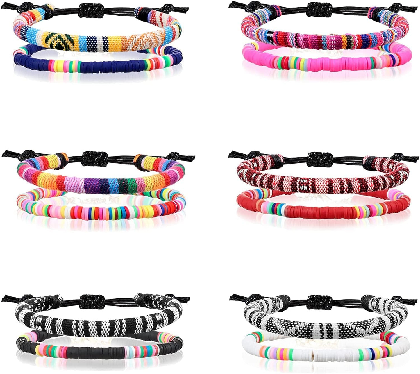 6 Pieces Ankle Bracelet Adjustable Boho Surfer Anklet Bracelet Thin Rope Unisex Handmade Beach Anklet Boho Colorful Ankle Bracelet Bohemia Anklet Chain Jewelry Festival Accessories Apparel & Accessories > Jewelry > Anklets Jadive Exquisite Style