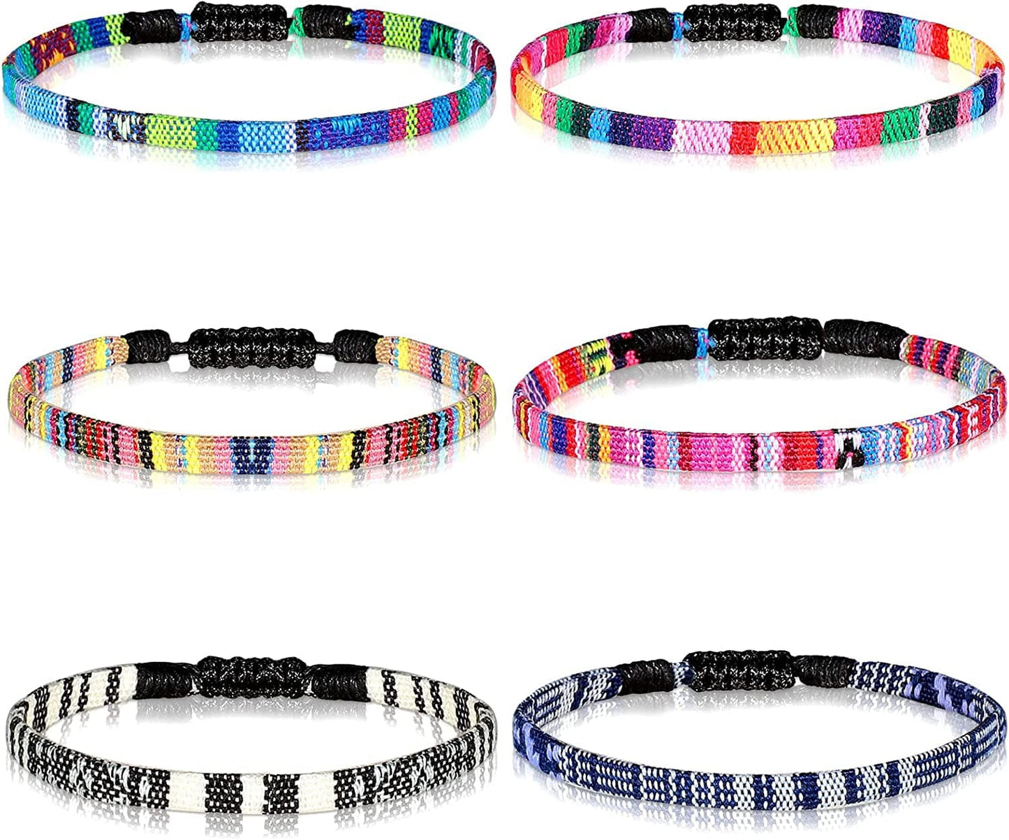 6 Pieces Ankle Bracelet Adjustable Boho Surfer Anklet Bracelet Thin Rope Unisex Handmade Beach Anklet Boho Colorful Ankle Bracelet Bohemia Anklet Chain Jewelry Festival Accessories Apparel & Accessories > Jewelry > Anklets Jadive Stylish Style