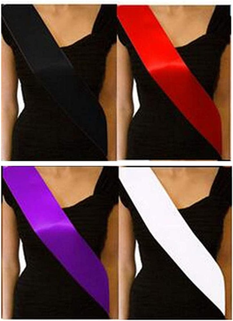 6 Pieces Blank Satin Sashes Wedding Sash Plain Sashes Bridal Belts Party Decorations Sash Classic Ribbon Sash for DIY Wedding Hen Party, Purple Apparel & Accessories > Clothing Accessories > Sashes lasenersm
