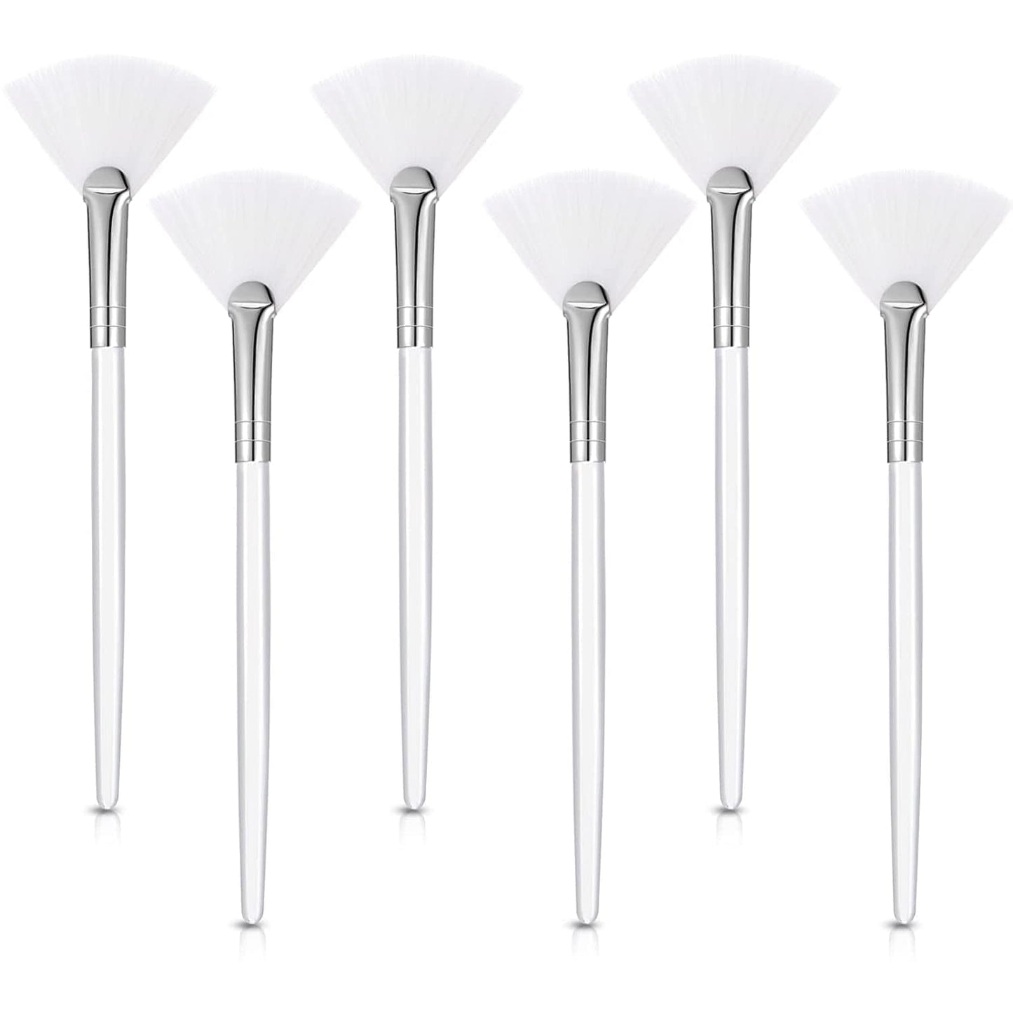 6 Pieces Fan Mask Brushes Soft Fan Facial Mask Applicator Tools Brush Makeup Brushes Cosmetic Tools with Handle for Peel Mask Makeup Women Girls (Purple Hair) Health & Beauty > Personal Care > Cosmetics > Cosmetic Tools > Makeup Tools Maitys White Hair