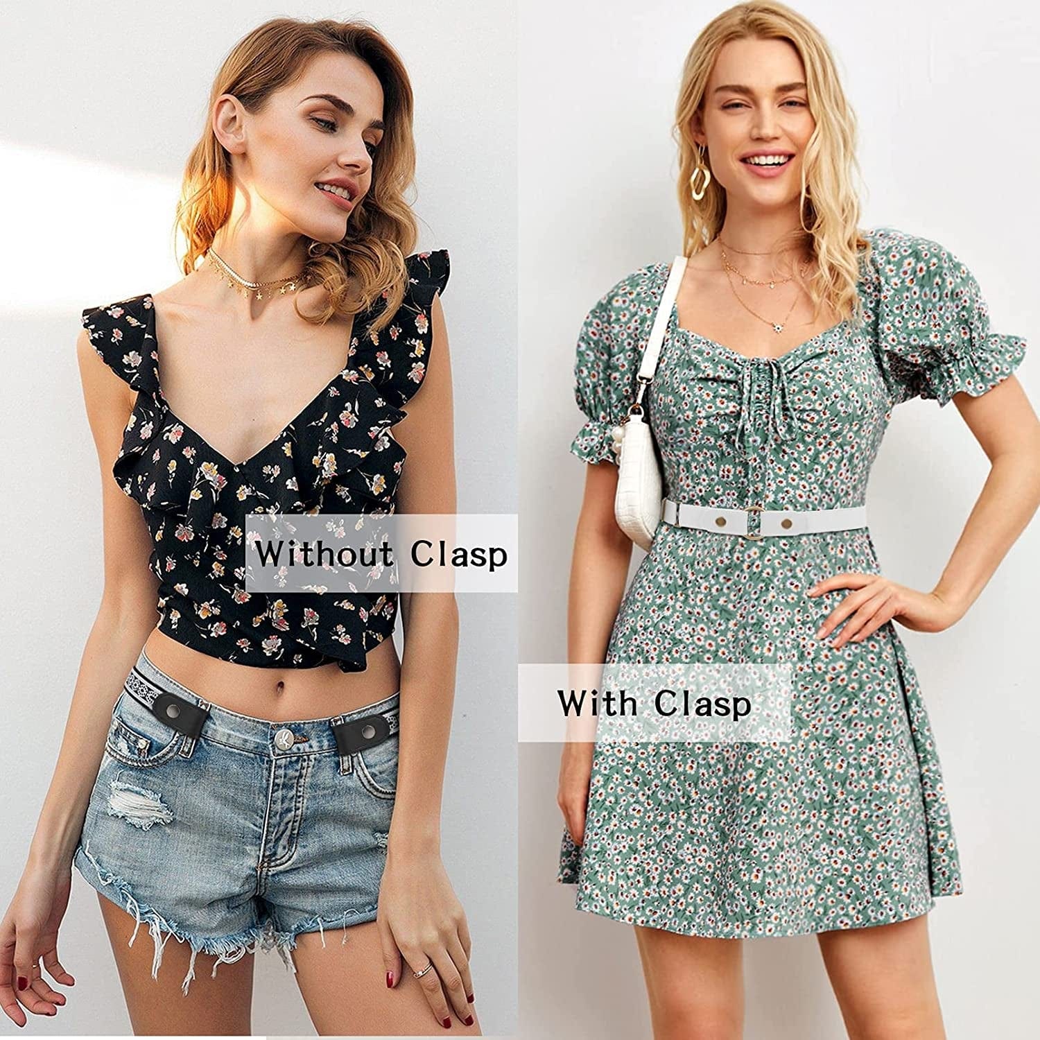 6 Pieces No Buckle Stretch Belt for Women Men, Buckle Free Belt Comfortable Invisible Elastic Belts for Jeans Pants Dresses Apparel & Accessories > Clothing Accessories > Belts XZQTIVE