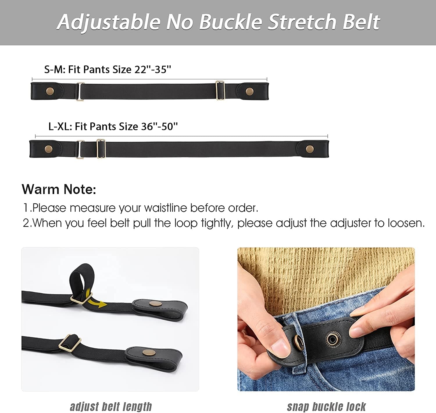 6 Pieces No Buckle Stretch Belt for Women Men, Buckle Free Belt Comfortable Invisible Elastic Belts for Jeans Pants Dresses Apparel & Accessories > Clothing Accessories > Belts XZQTIVE
