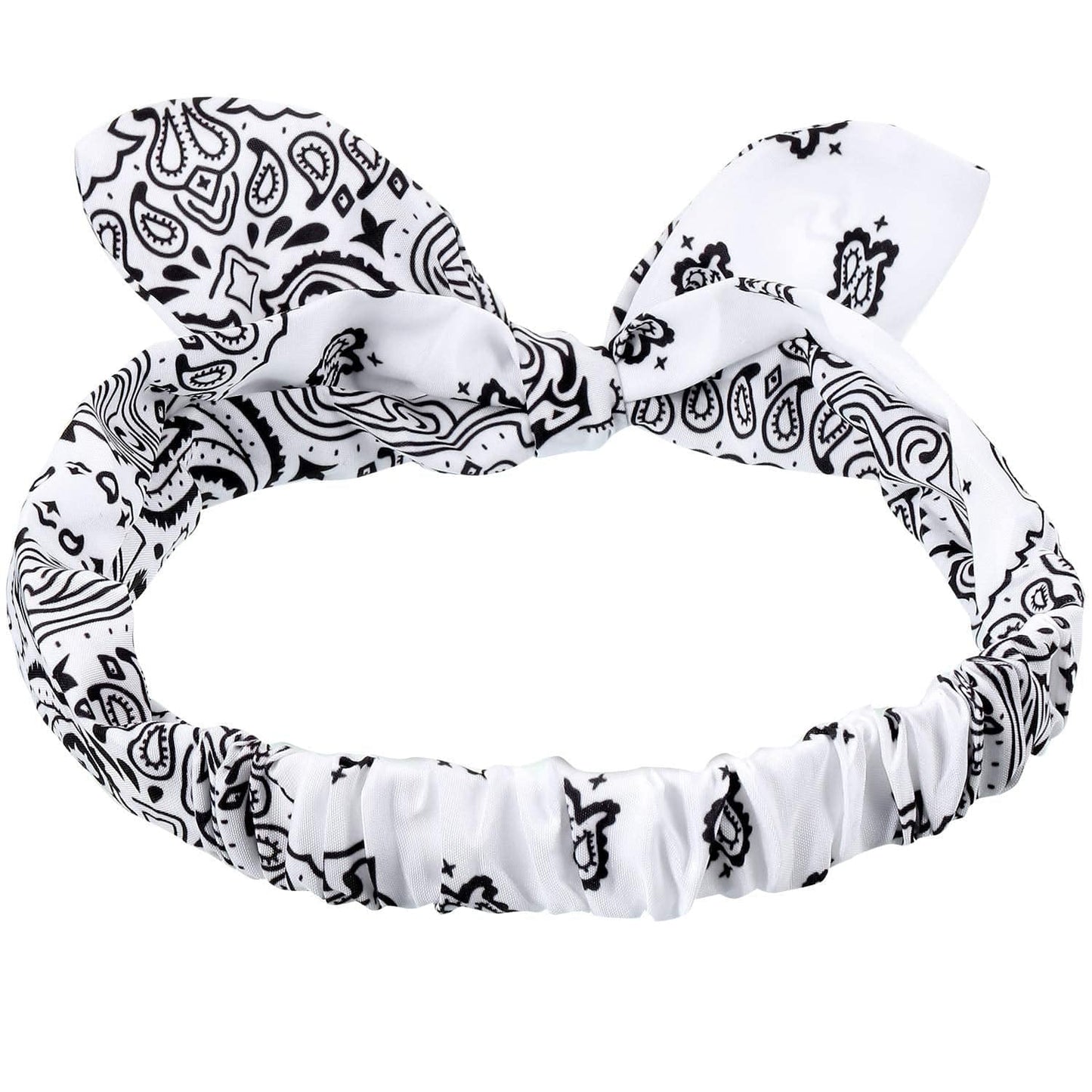 6 Pieces Paisley Bandana Headband Boho Bow for Women with Elastic Yoga Headband Adjustable Turban Headwrap (Style B) Apparel & Accessories > Clothing Accessories > Bandanas & Headties WILLBOND