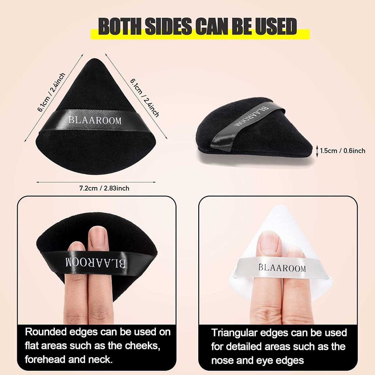 6 Pieces Powder Puff Face Makeup Velour Soft Triangle Powder Puffs - for Loose Powder Mineral Powder Body Powder Wet Dry Cosmetic Foundation Sponge Makeup Tool Health & Beauty > Personal Care > Cosmetics > Cosmetic Tools > Makeup Tools BLAAROOM