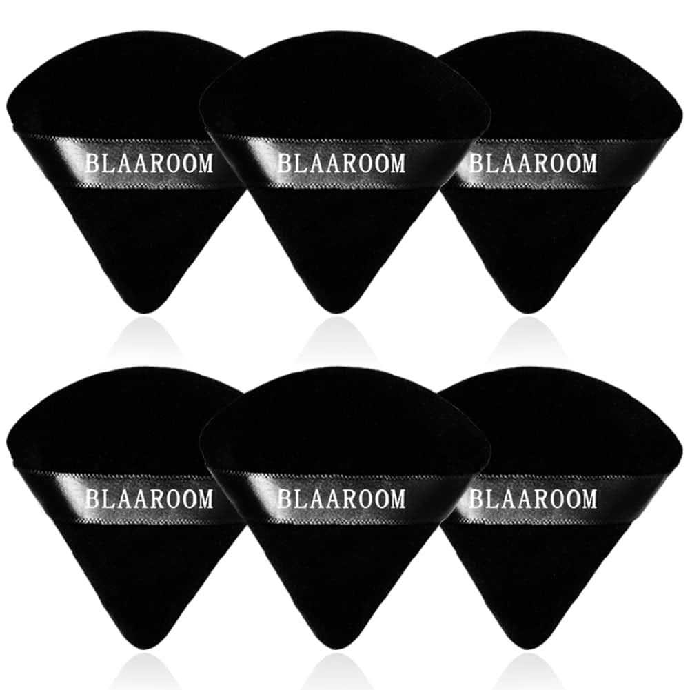 6 Pieces Powder Puff Face Makeup Velour Soft Triangle Powder Puffs - for Loose Powder Mineral Powder Body Powder Wet Dry Cosmetic Foundation Sponge Makeup Tool Health & Beauty > Personal Care > Cosmetics > Cosmetic Tools > Makeup Tools BLAAROOM Black