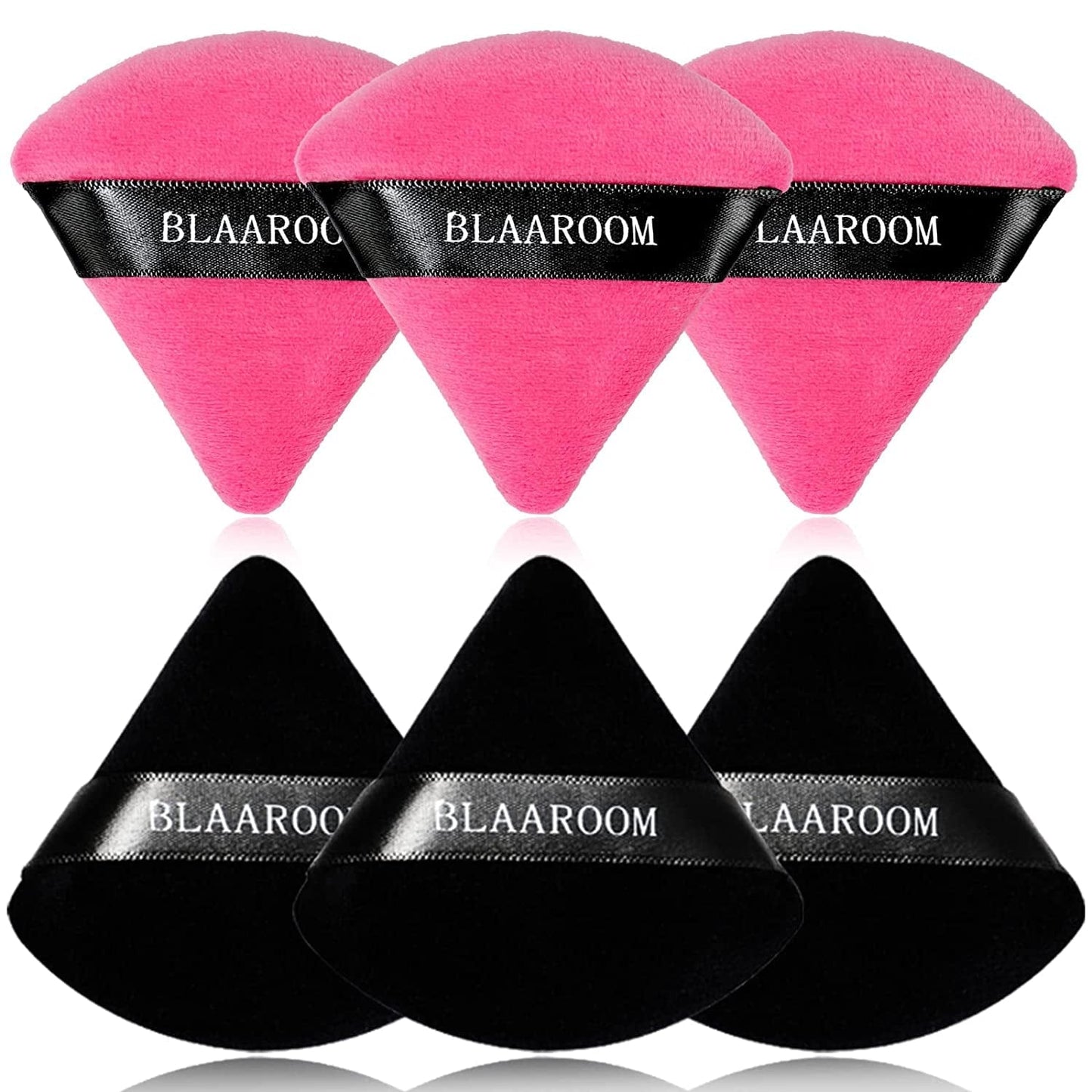 6 Pieces Powder Puff Face Makeup Velour Soft Triangle Powder Puffs - for Loose Powder Mineral Powder Body Powder Wet Dry Cosmetic Foundation Sponge Makeup Tool Health & Beauty > Personal Care > Cosmetics > Cosmetic Tools > Makeup Tools BLAAROOM Black and Rose Red