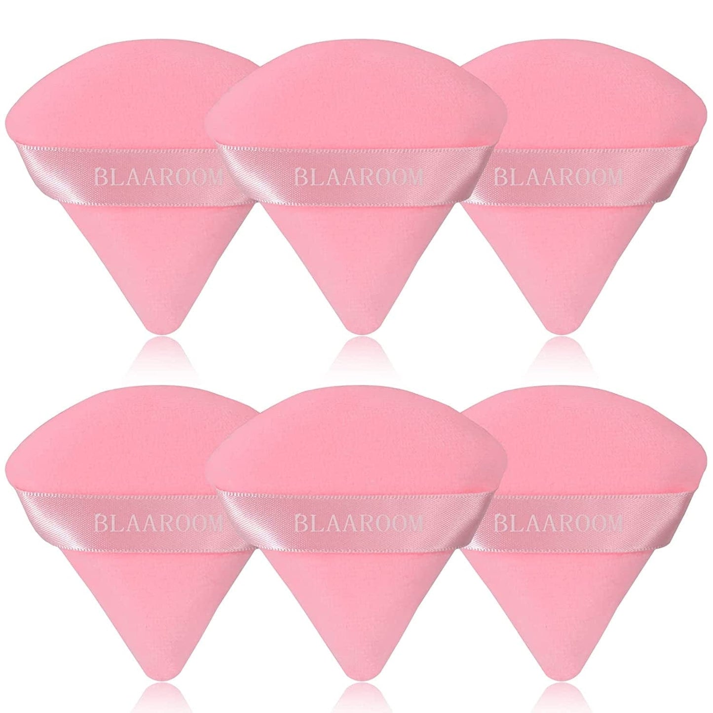 6 Pieces Powder Puff Face Makeup Velour Soft Triangle Powder Puffs - for Loose Powder Mineral Powder Body Powder Wet Dry Cosmetic Foundation Sponge Makeup Tool Health & Beauty > Personal Care > Cosmetics > Cosmetic Tools > Makeup Tools BLAAROOM Pink