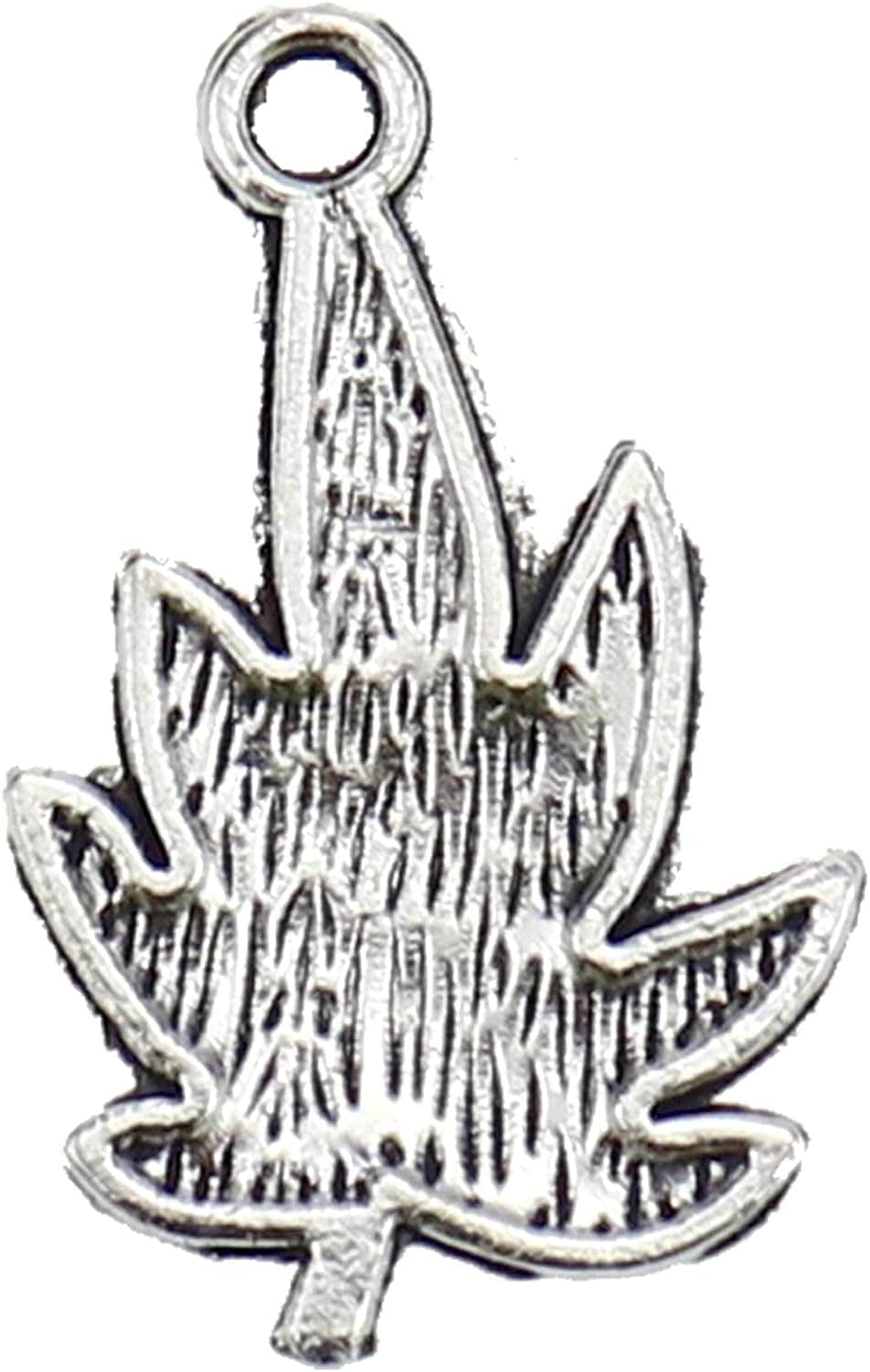 60 Pieces Antique Silver Pewter Marijuana Leaf Charm Zinc Alloy Marijuana Leaf Pendant for Jewelry Making