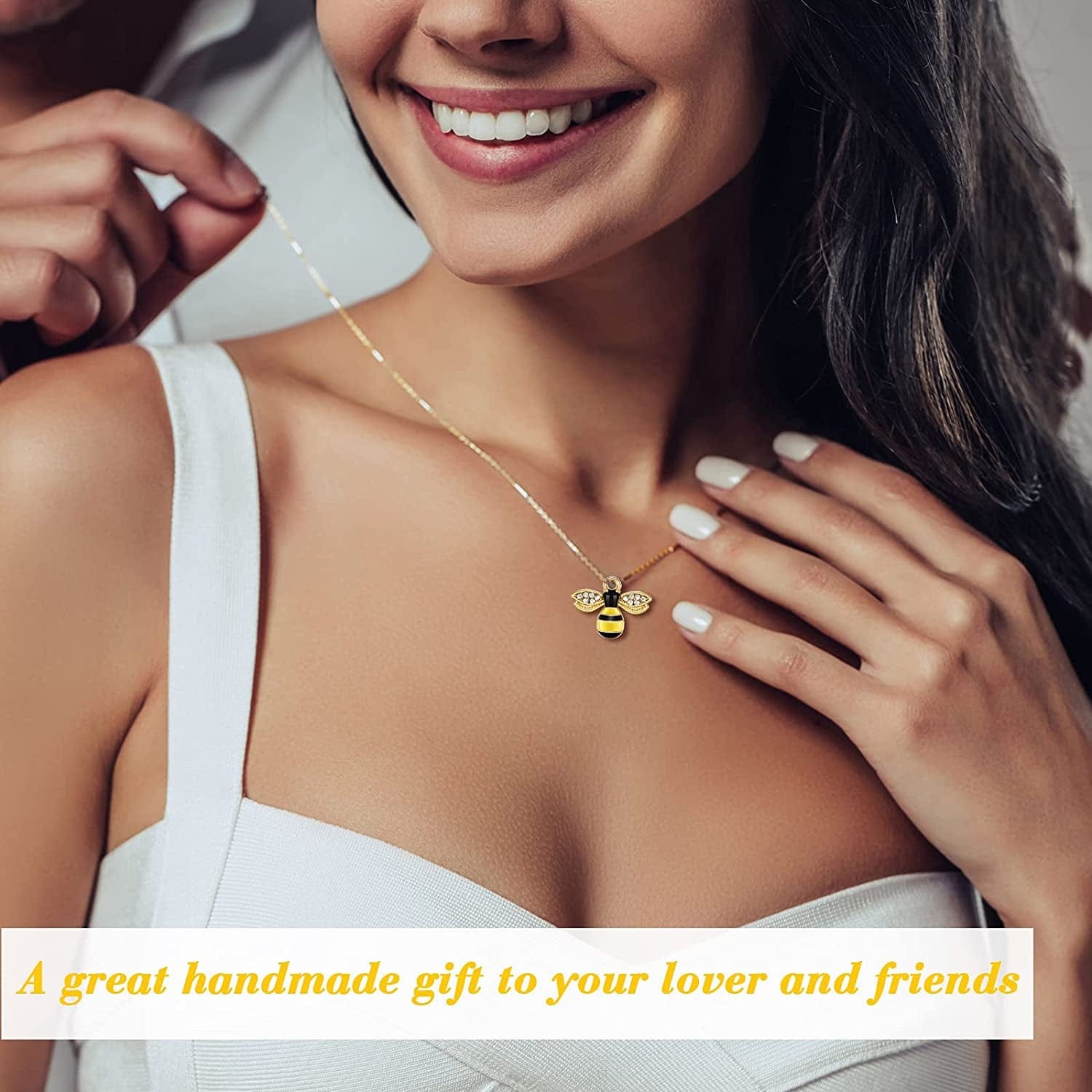 60 Pieces Bee Charms Pendant Rhinestone Alloy Enamel Honeycomb Charms Jewelry Making Pendants Charms for DIY Craft, Earring, Necklace and Bracelet