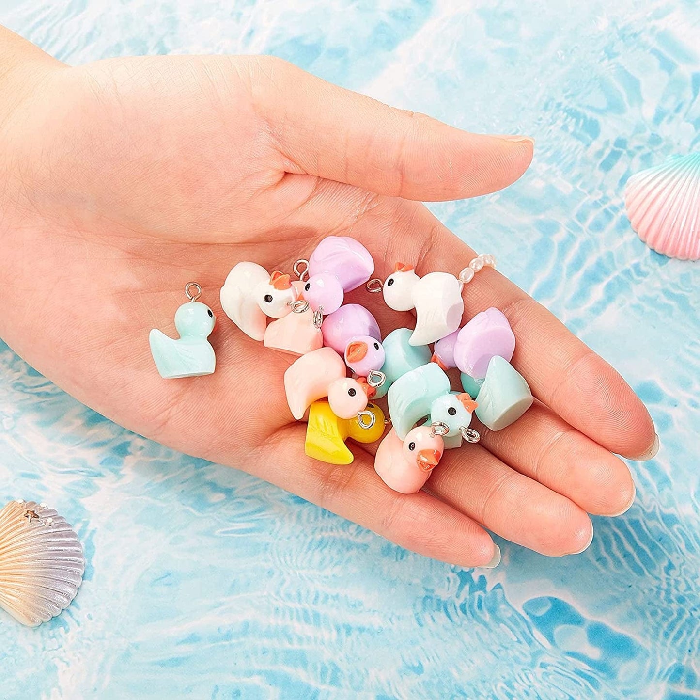 60 Pieces Duck Charms Small Duck Shape Pendants Colorful Resin Duck Charms Mini Resin Duck Jewelry Making Charms for DIY Jewelry Making Earring Necklace Keychains Making Decors, 5 Colors
