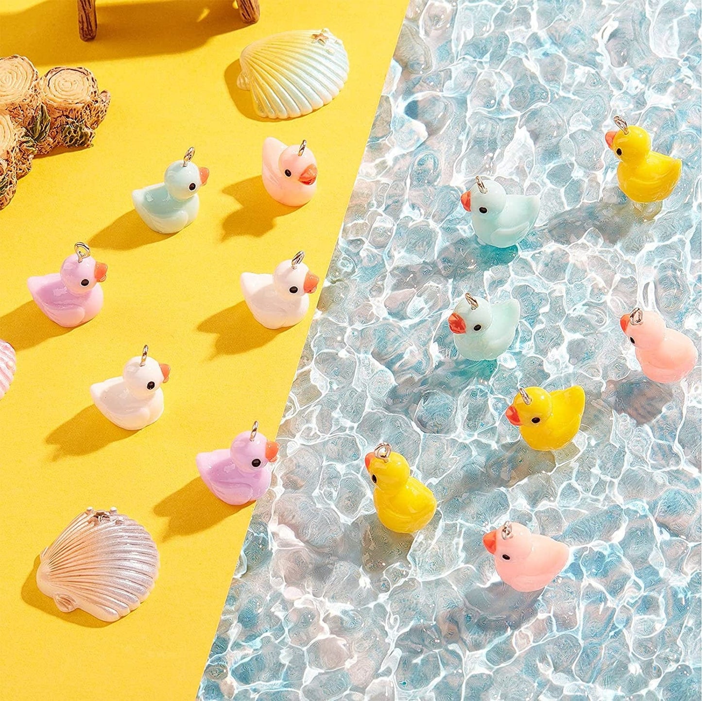 60 Pieces Duck Charms Small Duck Shape Pendants Colorful Resin Duck Charms Mini Resin Duck Jewelry Making Charms for DIY Jewelry Making Earring Necklace Keychains Making Decors, 5 Colors