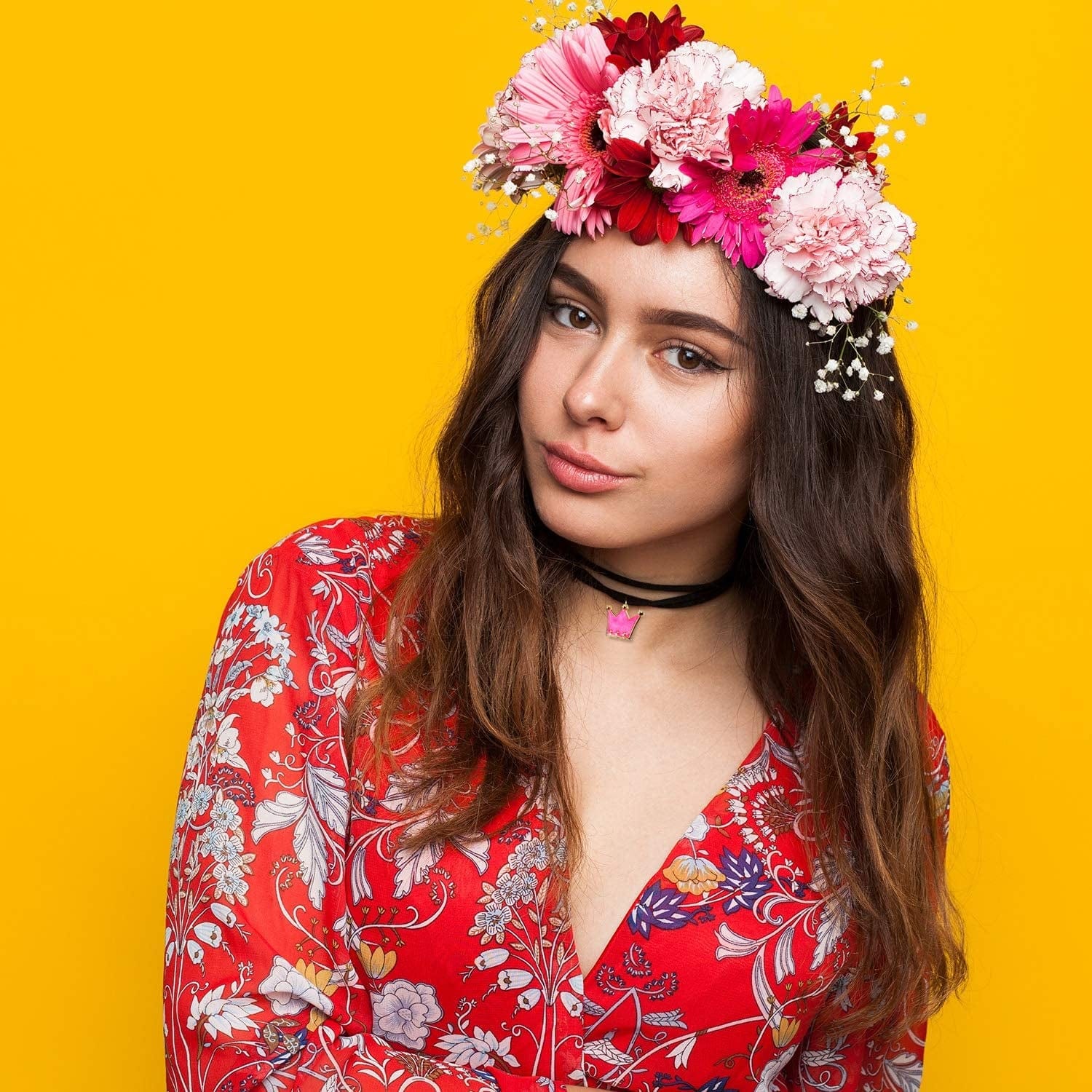 60 Pieces Enamel Crown Charms Mixed Color Zinc Alloy Enamel Mini Crown Charms Gold Plated Enamel Pendants Necklace Bracelet Charms Pendant for DIY Necklaces Bracelets Jewelry Making