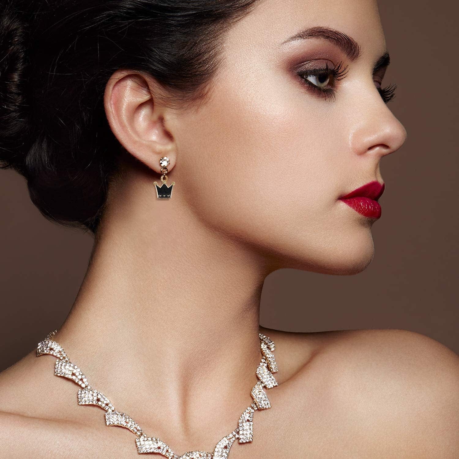 60 Pieces Enamel Crown Charms Mixed Color Zinc Alloy Enamel Mini Crown Charms Gold Plated Enamel Pendants Necklace Bracelet Charms Pendant for DIY Necklaces Bracelets Jewelry Making