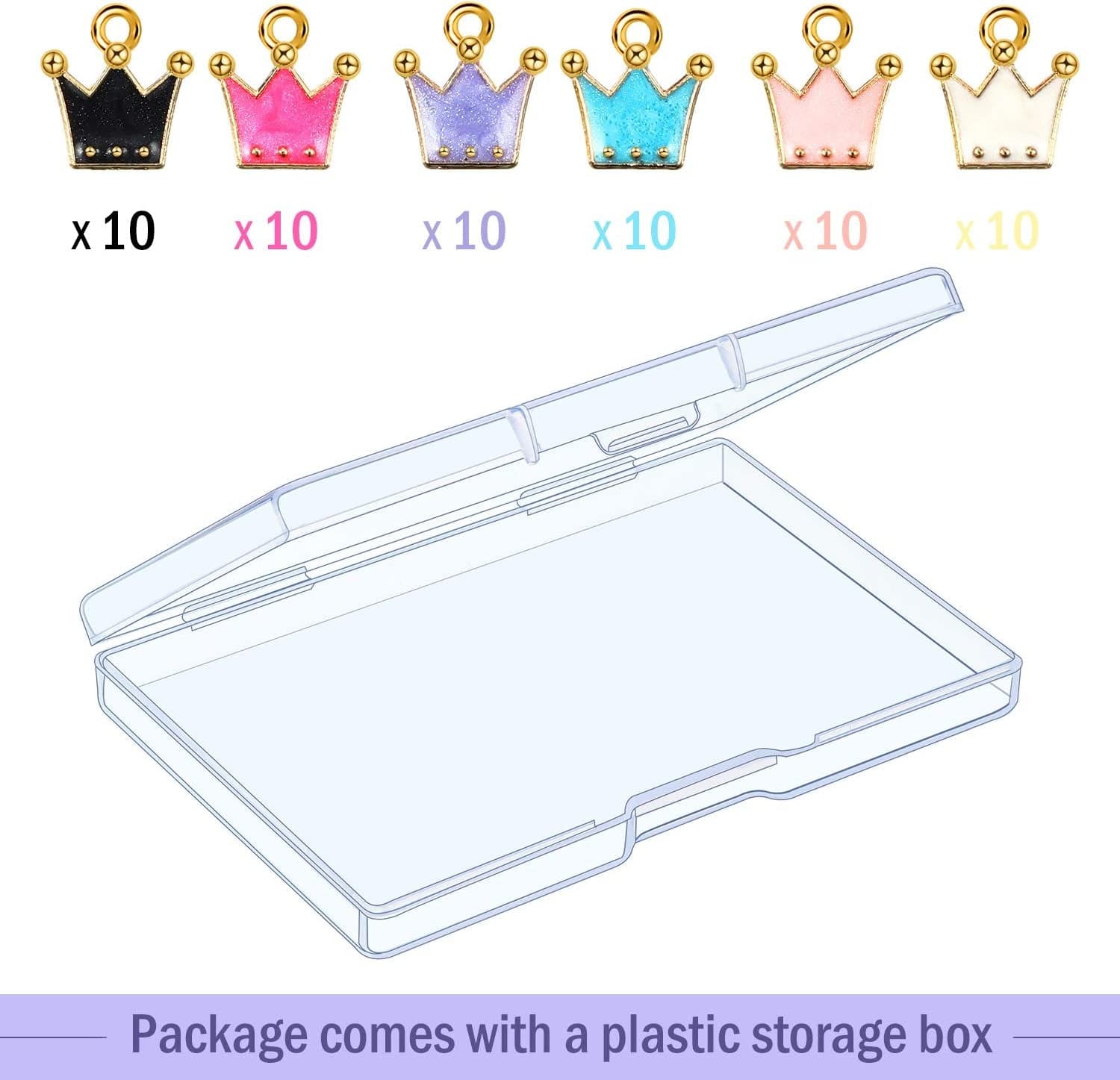 60 Pieces Enamel Crown Charms Mixed Color Zinc Alloy Enamel Mini Crown Charms Gold Plated Enamel Pendants Necklace Bracelet Charms Pendant for DIY Necklaces Bracelets Jewelry Making