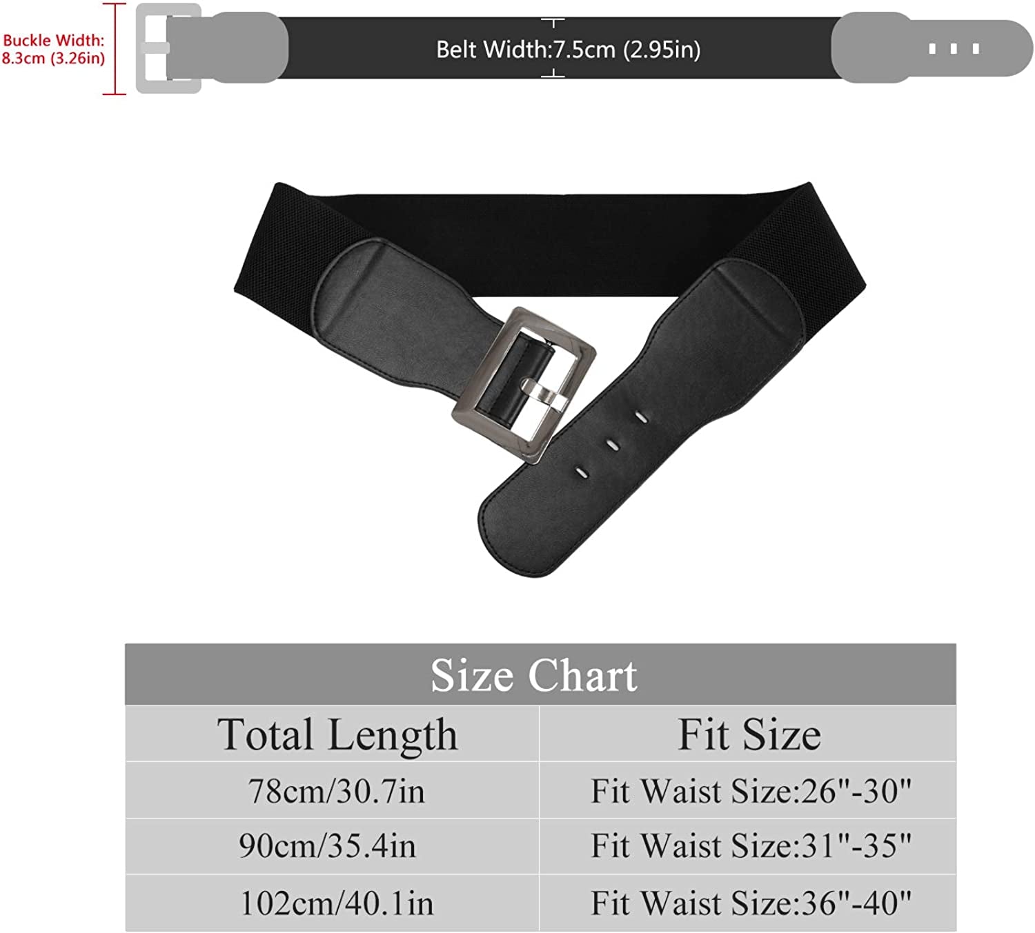 Women Wide Cinch Waist Belt Ladies Fashion Belt for Dresses with Metal Buckle Apparel & Accessories > Clothing Accessories > Belts SUOSDEY