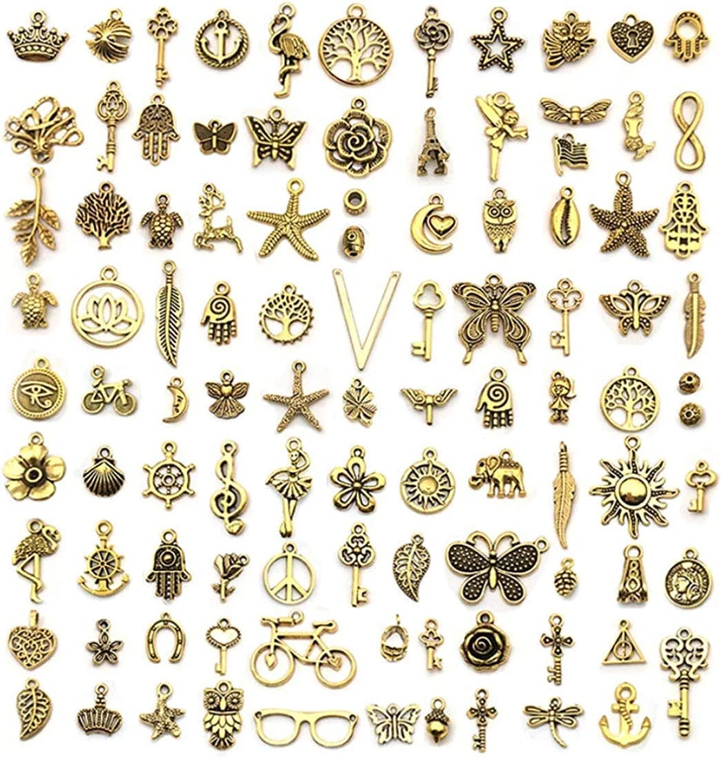 600Pcs Wholesale Bulk Charms for Jewelry Making Supplies Bracelet Charms Necklace Pendant Earring Tibetan Silver Craft Supplies DIY Accessories