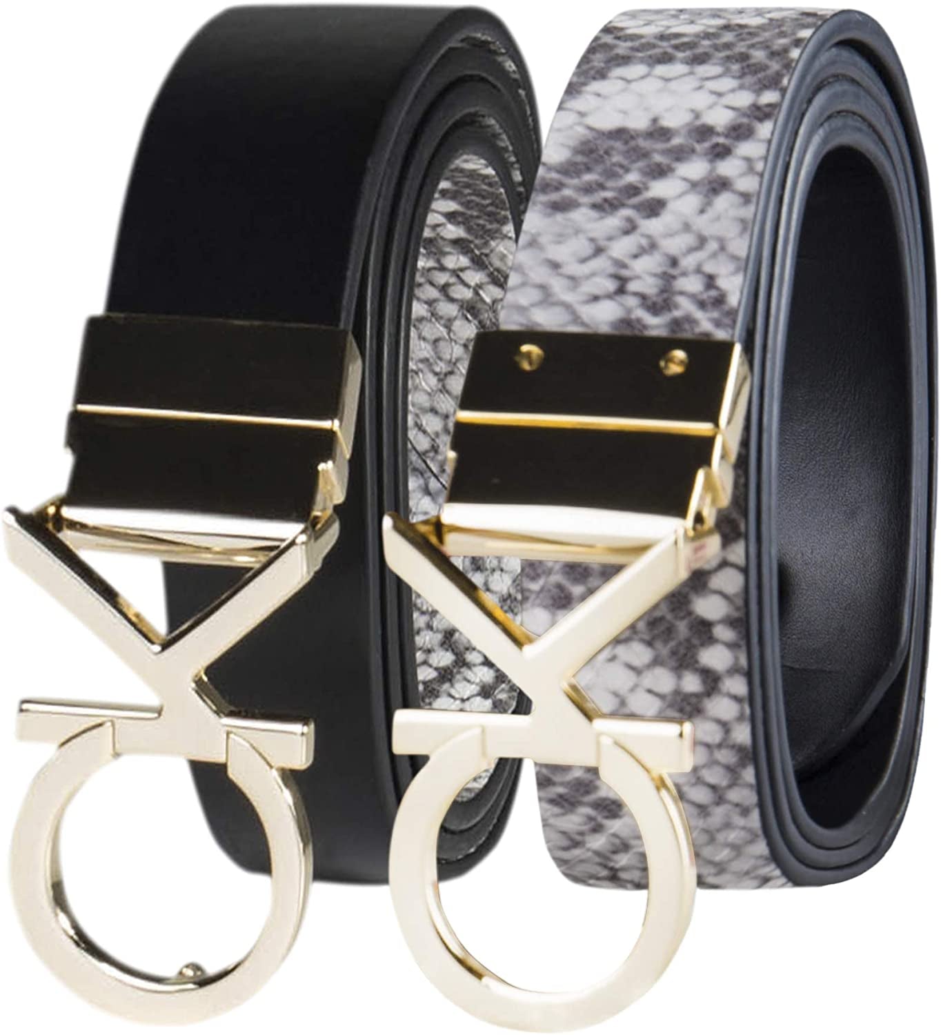 Calvin Klein Women'S Reversible Belt Apparel & Accessories > Clothing Accessories > Belts Calvin Klein Black/Grey Plaque Medium