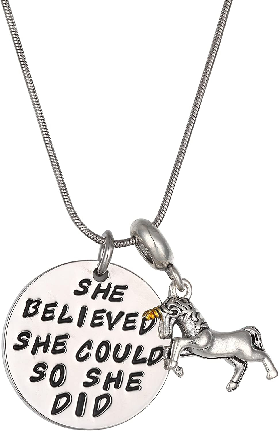 Unicorn Gifts for Girls - Unicorn Drawstring Backpack/Makeup Bag/Bracelet/Inspirational Necklace/Hair Ties (Flower Unicorn) Apparel & Accessories > Jewelry > Bracelets Doctor Unicorn