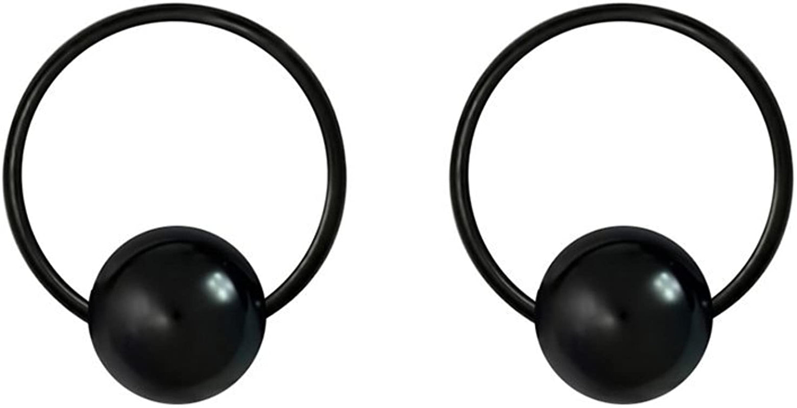Forbidden Body Jewelry 316L Surgical Steel Captive Bead Piercing Hoop (Pair) 10G 12G 14G 16G 18G 20G, Diameter 6 to 12Mm Black and Rainbow Apparel & Accessories > Jewelry > Rings Forbidden Body Jewelry Black: 20g, 6mm