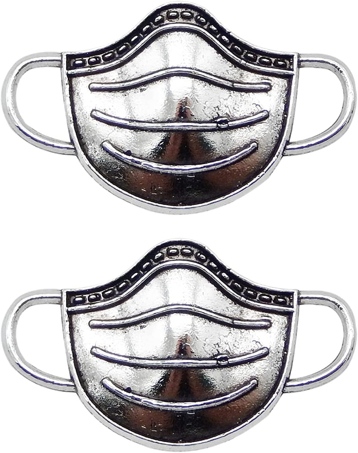 60Pcs Mixed Colors Face Mask Charms Enamel Gold Plated Pendant for DIY Jewelry Making Necklace Bracelet Earring Jewelry Accessories