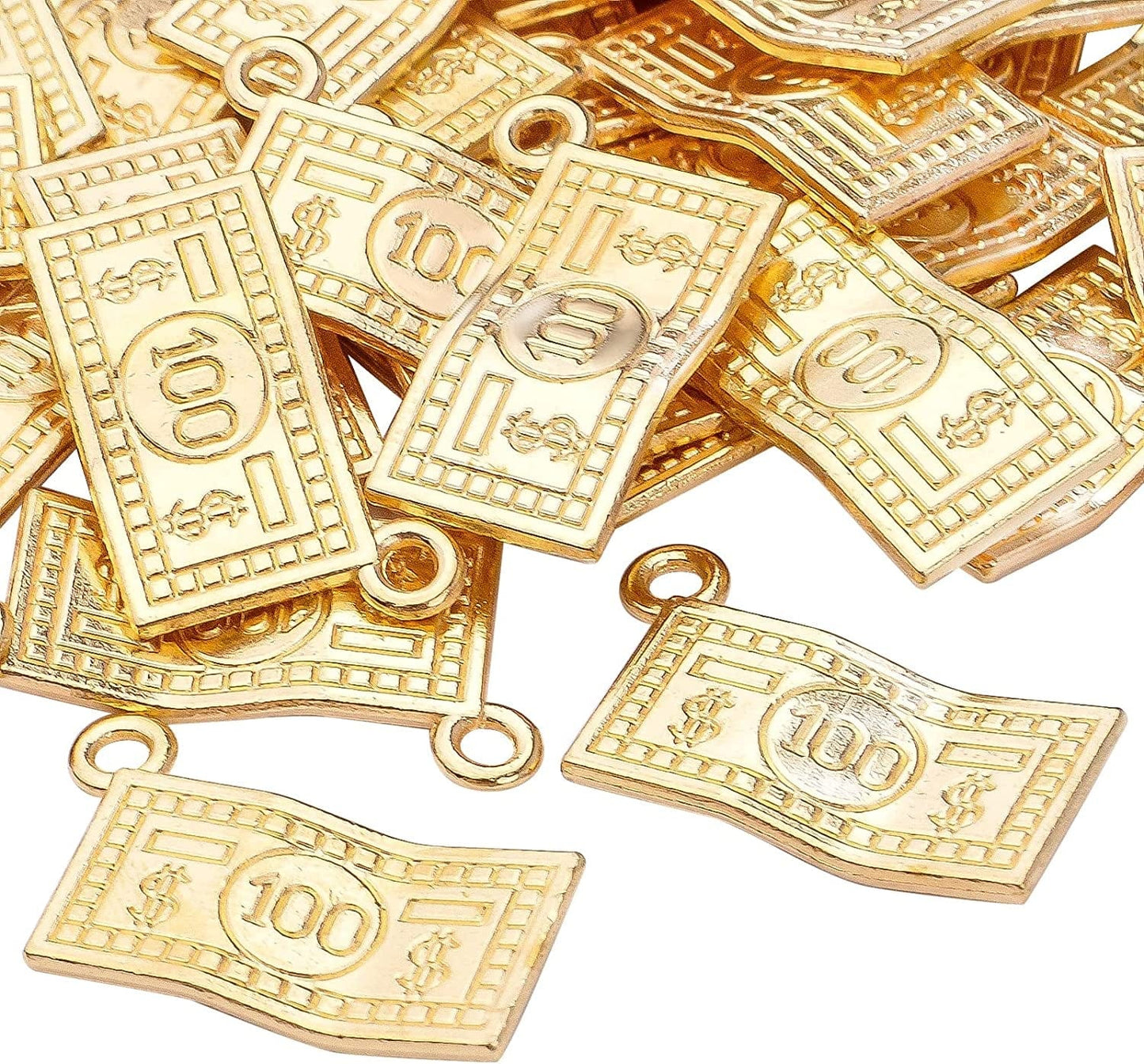 60Pcs Money Charms Pendant Alloy 100 Dollars Bill Charms Jewelry Charms for DIY Bracelets Necklace Jewelry Making Craft Supplies