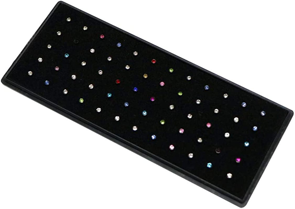 60Pcs Stainless Steel Crystal Nose Ring Set Women Steel Nose Piercing Set Ear Bone Needle Studs Body Jewelry Durable and Practical Apparel & Accessories > Jewelry > Body Jewelry Generic