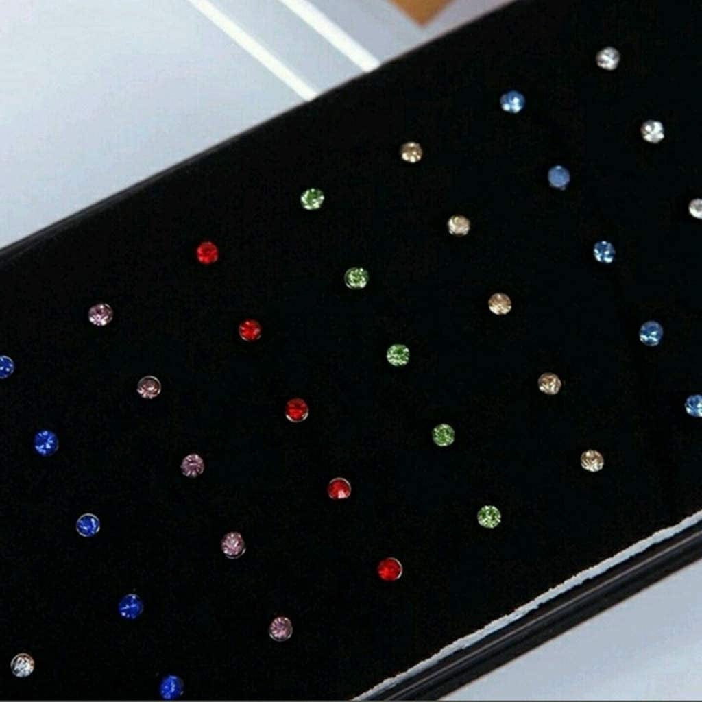 60Pcs Stainless Steel Crystal Nose Ring Set Women Steel Nose Piercing Set Ear Bone Needle Studs Body Jewelry Durable and Practical Apparel & Accessories > Jewelry > Body Jewelry Generic