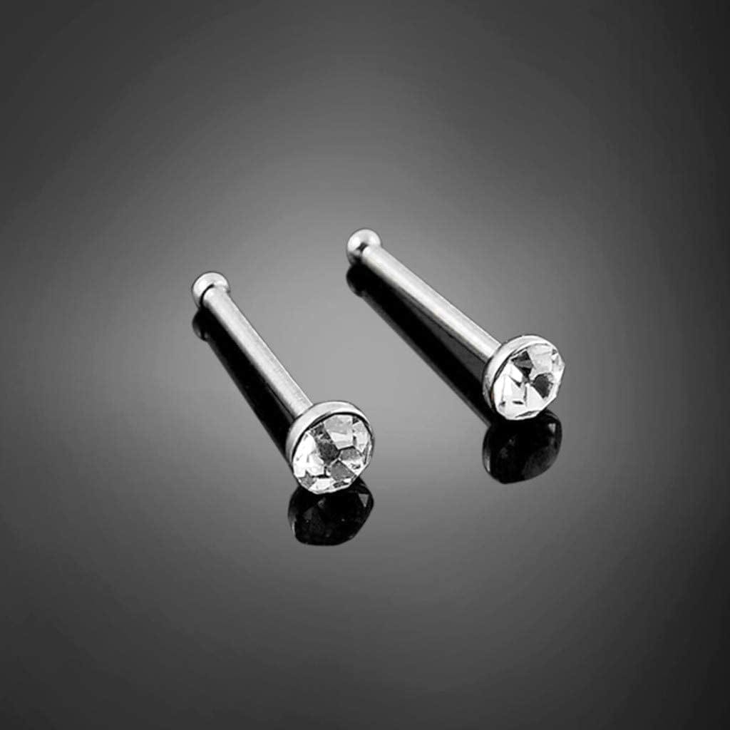 60Pcs Stainless Steel Crystal Nose Ring Set Women Steel Nose Piercing Set Ear Bone Needle Studs Body Jewelry Durable and Practical Apparel & Accessories > Jewelry > Body Jewelry Generic