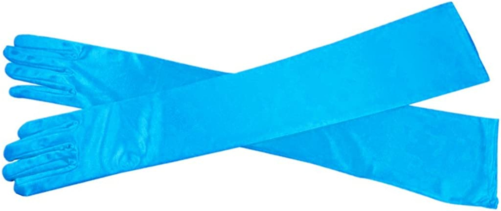 Dreamhigh Womens 22 " Finger Mittens over Elbow Long Black /White Evening Gloves Apparel & Accessories > Clothing Accessories > Gloves & Mittens DreamHigh Sky Blue