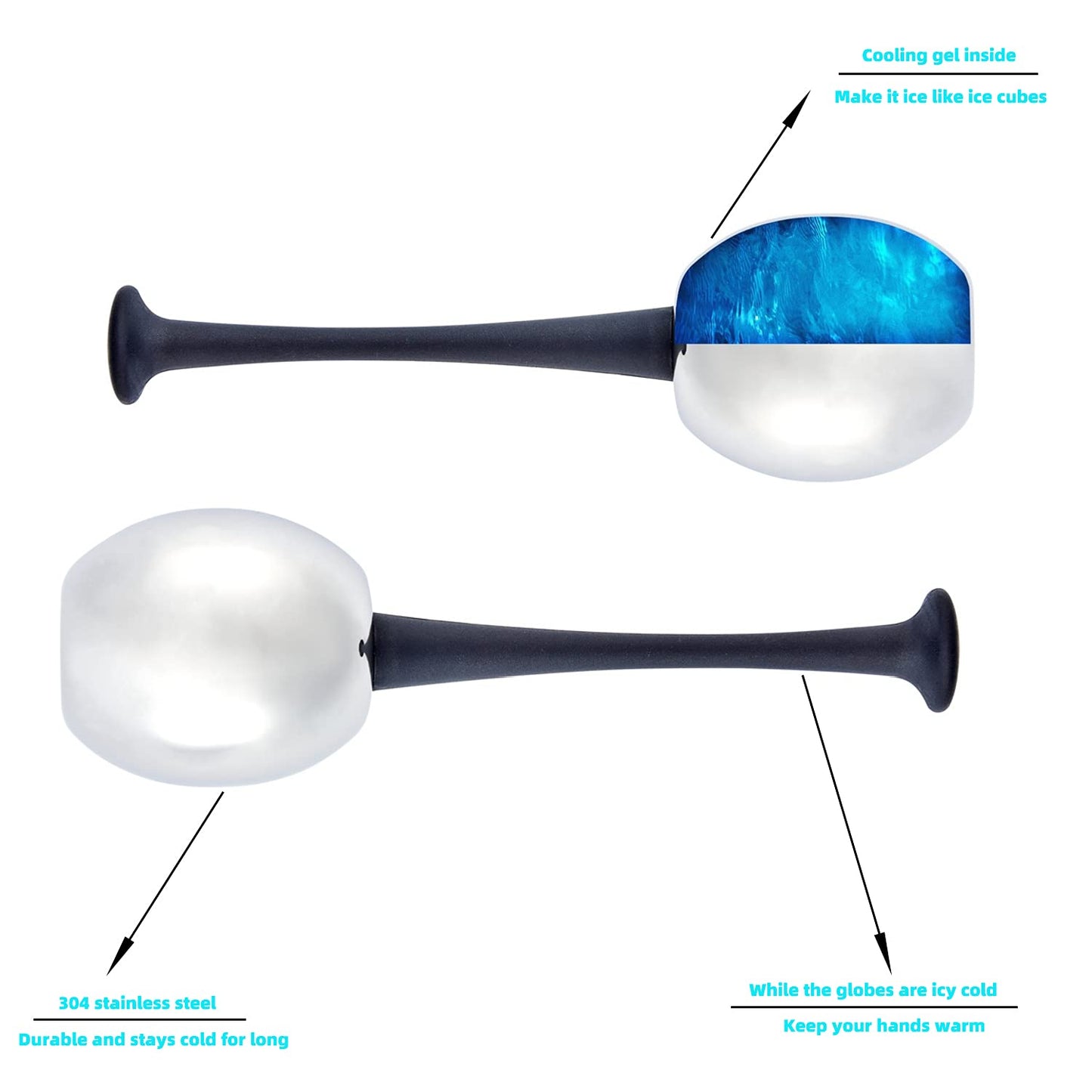 OSRSR Ice Globes Cryo Sticks Facial Massage Tools,Skin Care Unbreakable Stainless Steel Beauty Cold Roller for Face Eyes & Neck,Gifts for Women Mom Wife Girlfriend Health & Beauty > Personal Care > Cosmetics > Cosmetic Tools > Skin Care Tools OSRSR