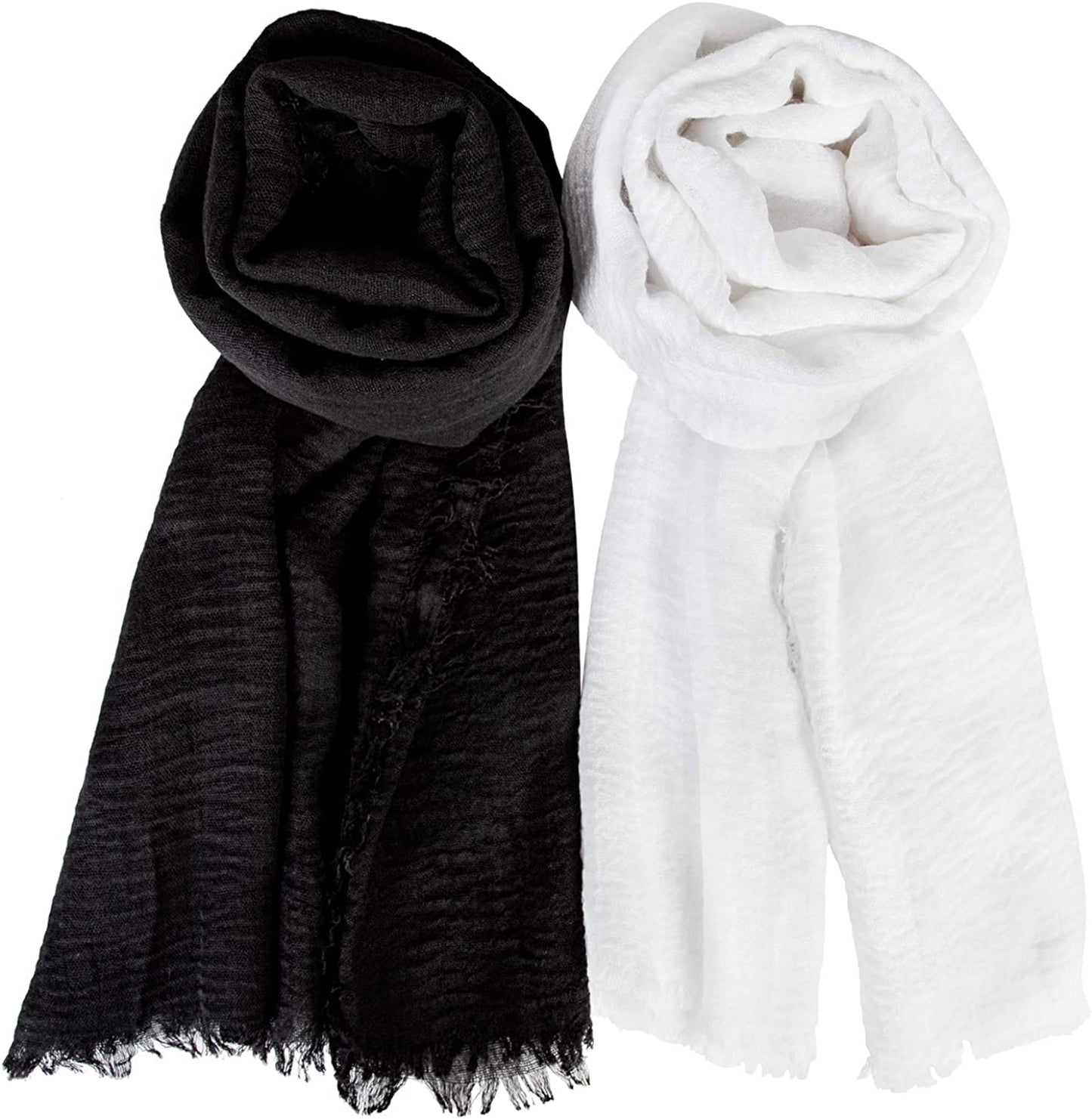 Chalier Hijab Scarfs Shawl Set for Women, Fashion Soft Scarves Lightweight Head Scarf for All Season(White) Apparel & Accessories > Clothing Accessories > Scarves & Shawls Chalier