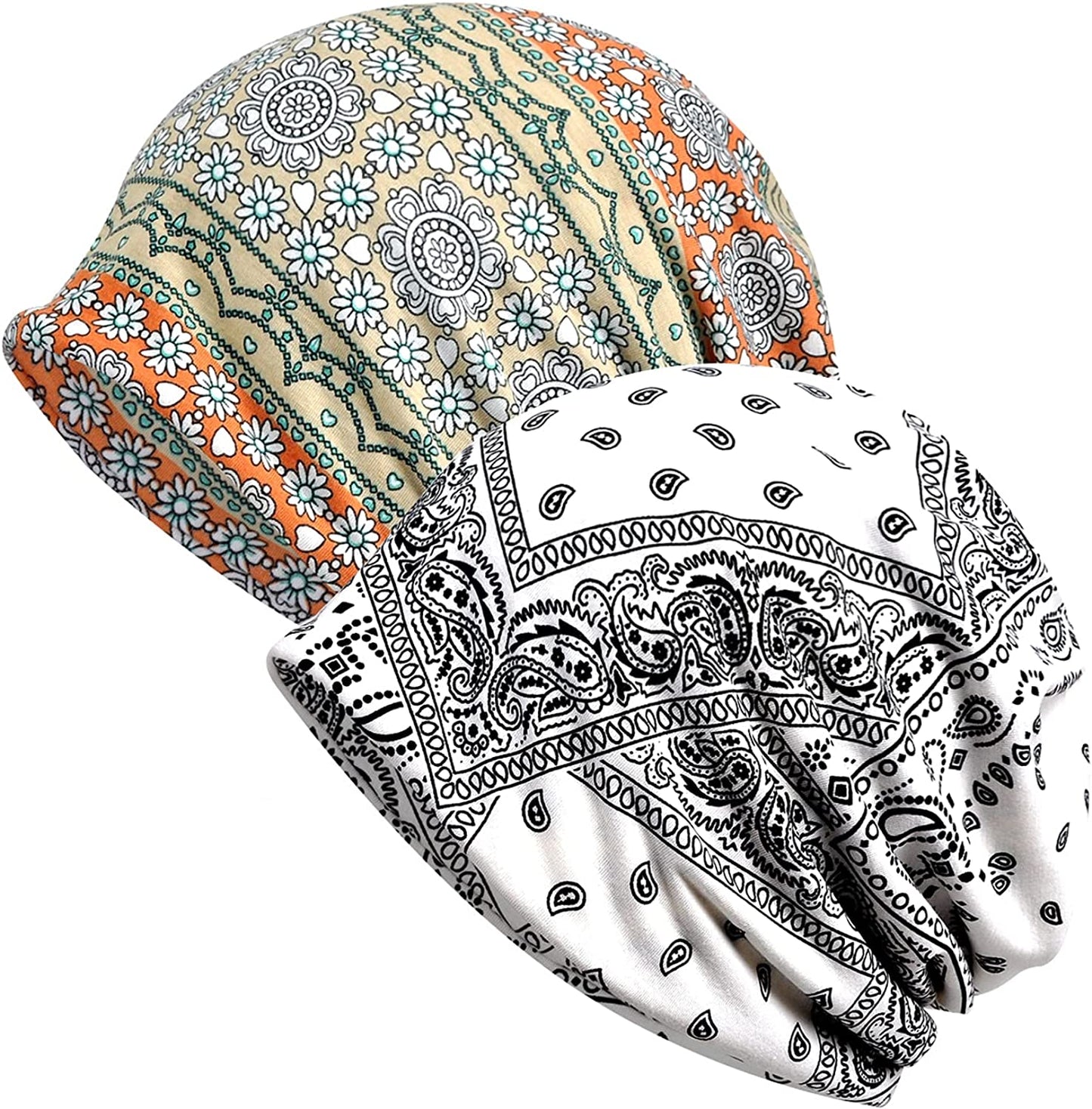 Kayier Women'S Baggy Casual Chemo Beanie Hats Headwear Caps Apparel & Accessories > Clothing Accessories > Headwear Kayier 2 Pack-m