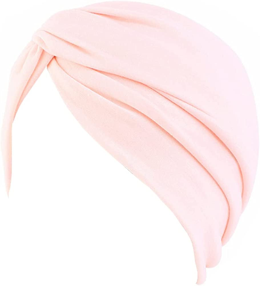Beauty YFJH Chemo Sleep Turban Headwear Scarf Beanie Cap Hat for Cancer Patient Hair Loss Apparel & Accessories > Clothing Accessories > Headwear beauty YFJH Shell Pink