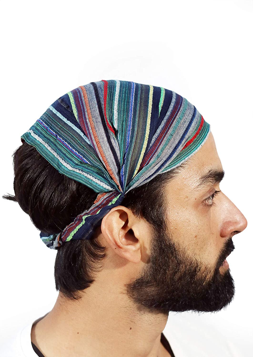 Sarjana Handicrafts Lot 10 Pieces Womens Mens Cotton Headband Striped Hairband Bandana Apparel & Accessories > Clothing Accessories > Bandanas & Headties SARJANA HANDICRAFTS