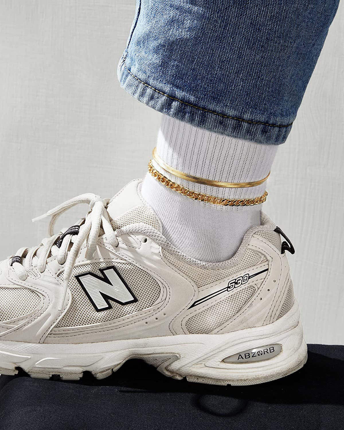 Kissyan Gold Layered Ankle Bracelets for Women, Dainty 14K Gold Plated Layering Anklets Set Adjustable Fashion Cuban Link Snake Tennis Chain Ankles Summer Beach Foot Jewelry Gifts for Women Girls Apparel & Accessories > Jewelry > Anklets KissYan