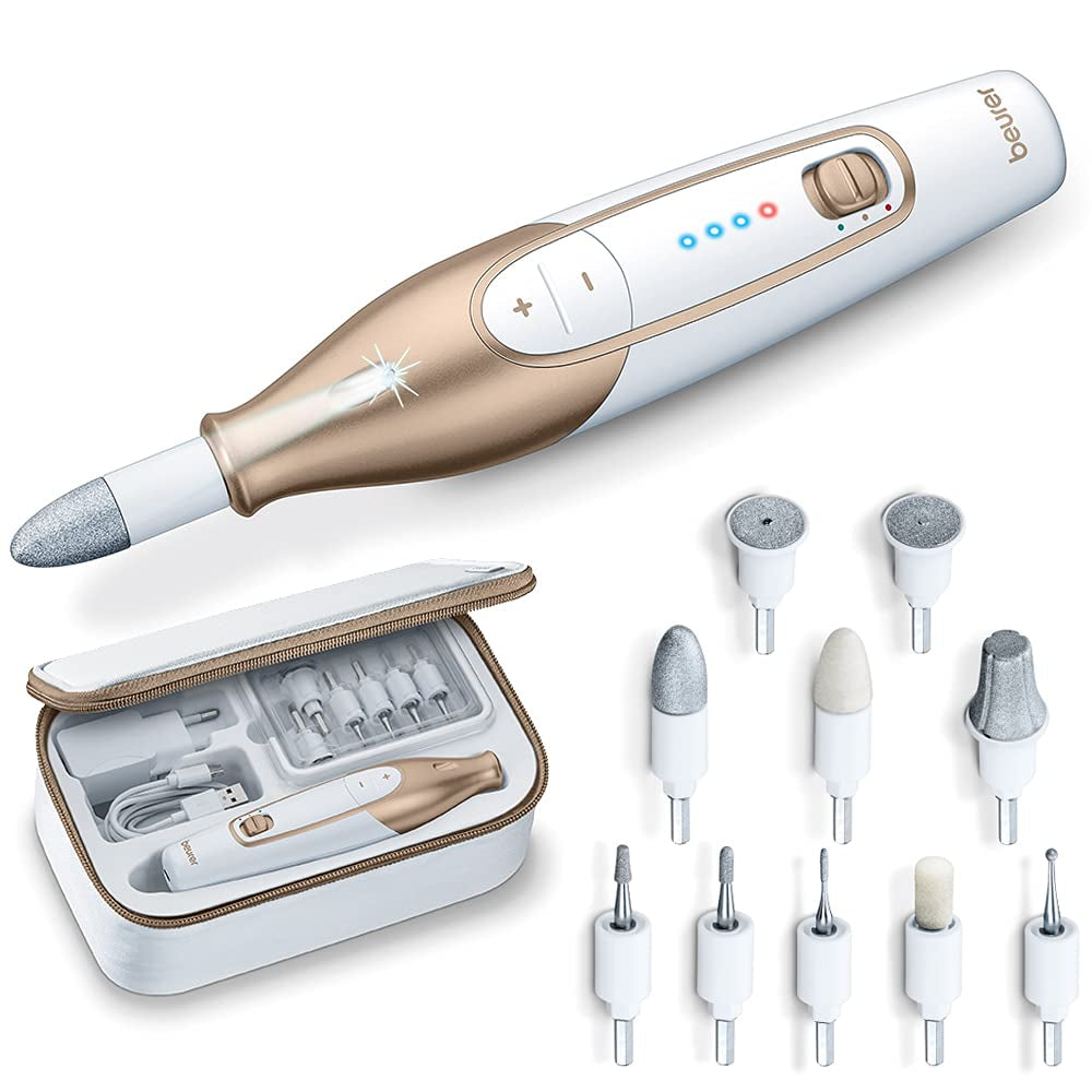 Beurer MP62 Professional Nail Drill Kit, Portable Electric File Machine with 10 Attachments & 10 Sanding Bands, Efile Dremel for Acrylic Gel Manicure and Pedicure, LED Light, with Storage Case Health & Beauty > Personal Care > Foot Care Beurer MP64 Cordless