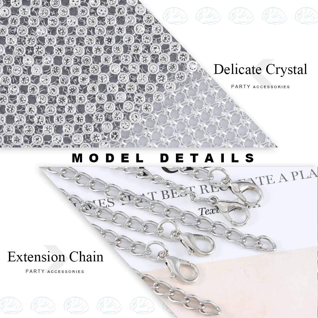 Jeweky Halloween Crystal Bra Chain Silver Clothing Body Chains Biniki Backless Nightclub Rave Body Accessories Jewelry for Women and Girls Apparel & Accessories > Jewelry > Body Jewelry Artist Unknown