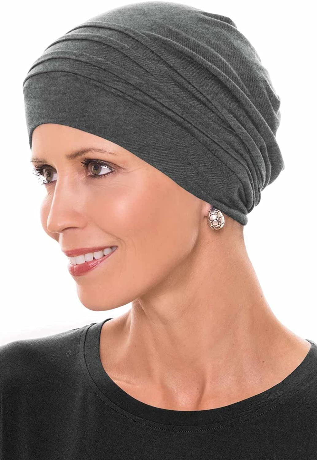 Cardani® Mod Slouchy Snood Turban - Viscose from Bamboo Hat Apparel & Accessories > Clothing Accessories > Headwear Cardani Luxury Bamboo - Charcoal One Size