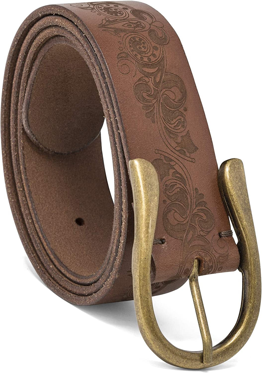 Timberland Women'S Casual Leather Belt for Jeans Apparel & Accessories > Clothing Accessories > Belts Timberland Brown (Etched) Large (33-37)