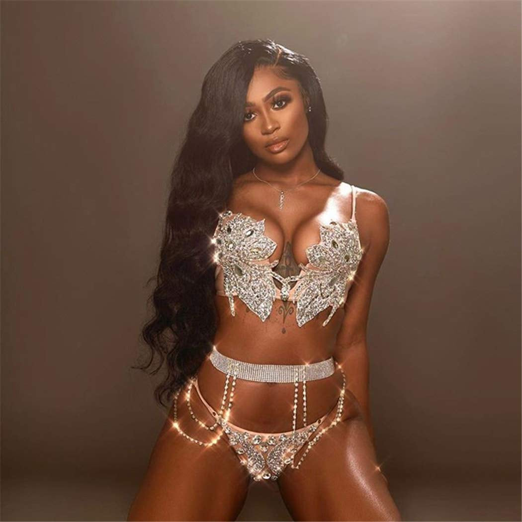 Jeweky Crystal Belly Crystal Waist Chain Silver Body Chains Summer Beach Nightclub Rave Body Accessories Jewelry for Women and Girls Apparel & Accessories > Jewelry > Body Jewelry Artist Unknown