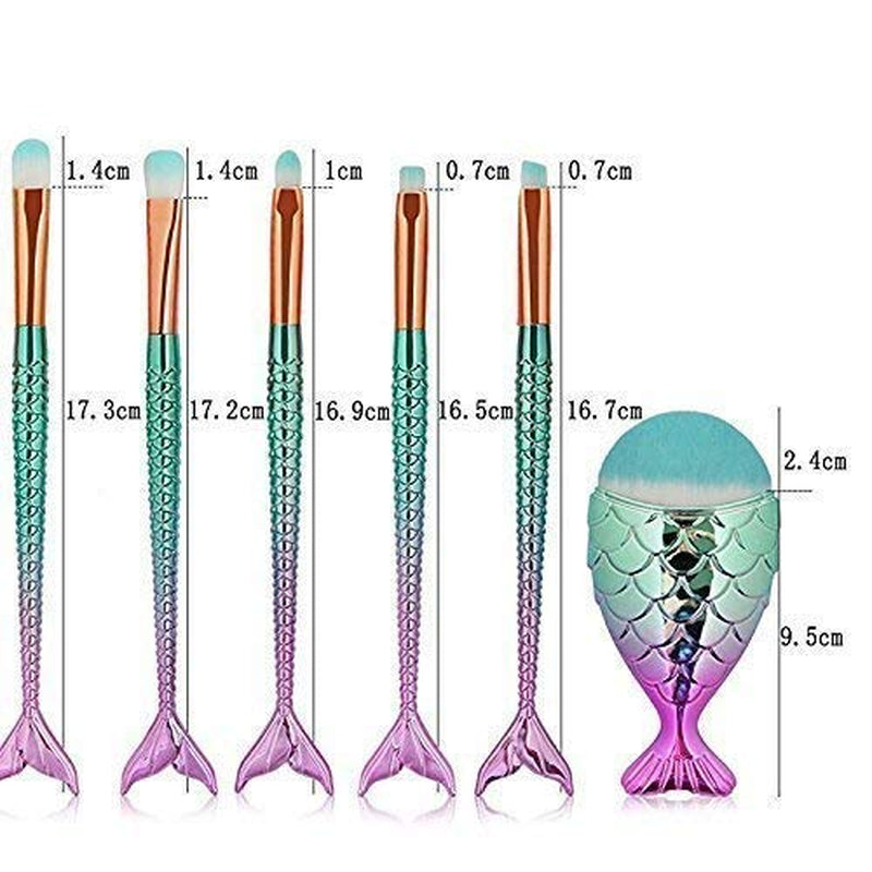 Funfunman Makeup Brushes 11PCS Make up Foundation Eyebrow Eyeliner Blush Cosmetic Concealer Brushes(Mermaid Colorful) Health & Beauty > Personal Care > Cosmetics > Cosmetic Tools > Makeup Tools LEDeng
