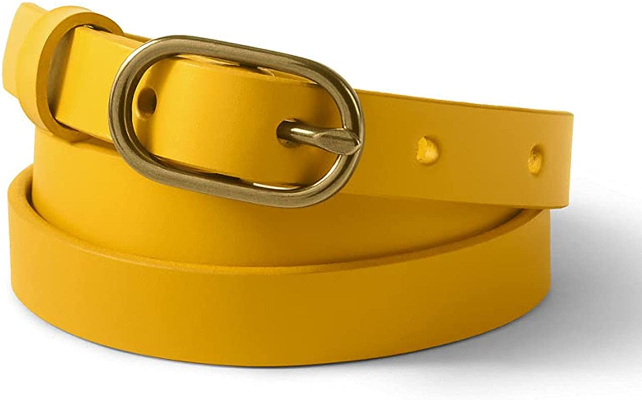 Lands' End Women'S Skinny Leather Belt Apparel & Accessories > Clothing Accessories > Belts Lands' End Athletic Gold X-Small Regular