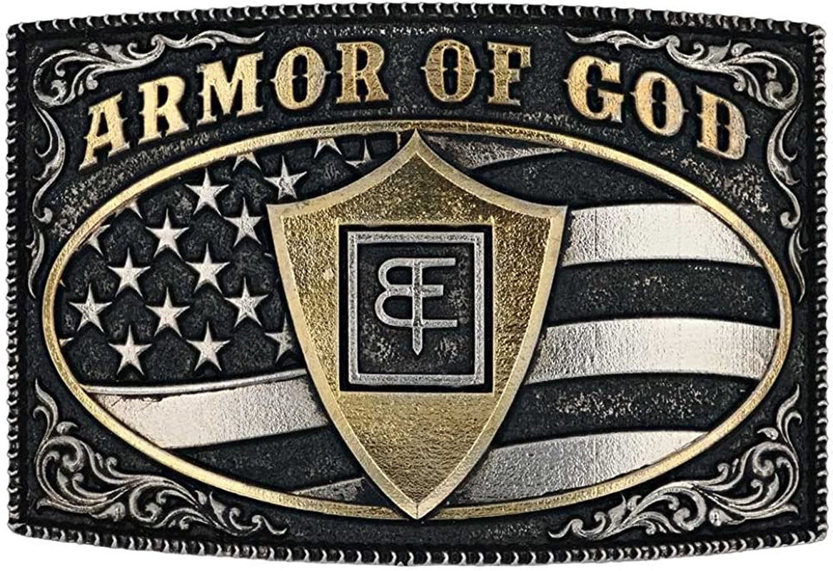 Montana Silversmiths Christian Faith Series Attitude Western Belt Buckle (Armor of God Gold) Apparel & Accessories > Clothing Accessories > Belt Buckles Montana Silversmiths