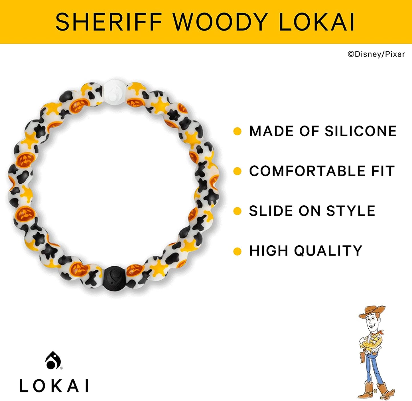 Lokai Disney & Pixar Collection Bracelets - Silicone Beaded Bracelets for Women & Men, Jewelry Fashion Bracelets Slide-On for Comfortable Fit Apparel & Accessories > Jewelry > Bracelets Lokai