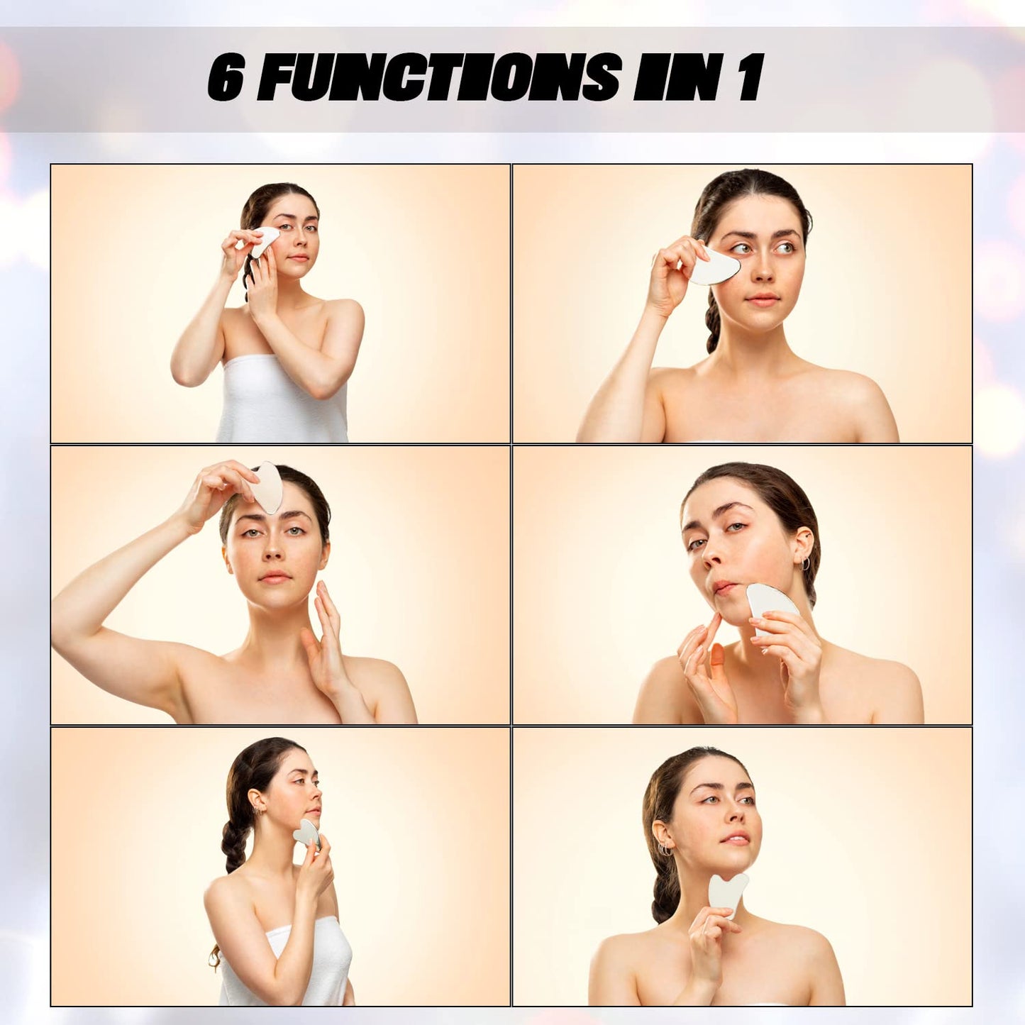 POPGRAT Stainless Steel Gua Sha Tools for Face, Metal Guasha Board Facial Tool Lymphatic Drainage Skin Care Massager for Body Eyes Neck with Gift Box Health & Beauty > Personal Care > Cosmetics > Cosmetic Tools > Skin Care Tools POPGRAT