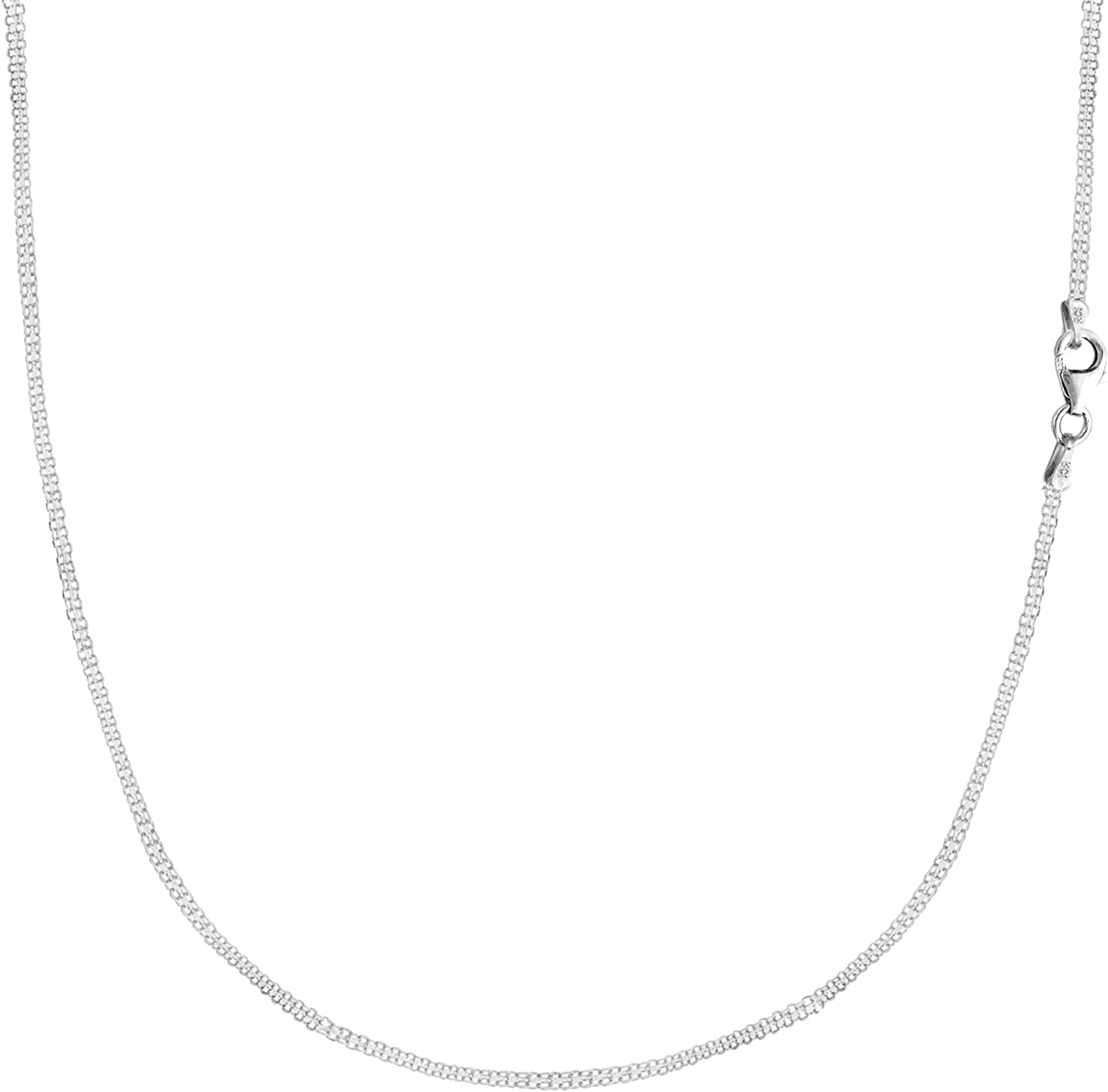 Ritastephens Sterling Silver Italian 3Mm Bismark Link Chain Anklet, Bracelet, or Necklace Apparel & Accessories > Jewelry > Anklets Ritastephens Necklace (18")
