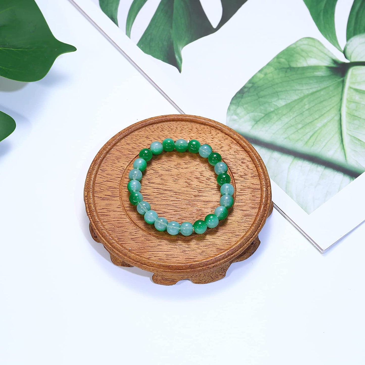 Jerywe 12 Pcs 8Mm Beaded Bracelets for Women Men Natural Stone Stackable Bracelet Charm Beaded Healing Crystal Stretch Bracelets Jewelry Apparel & Accessories > Jewelry > Bracelets JeryWe